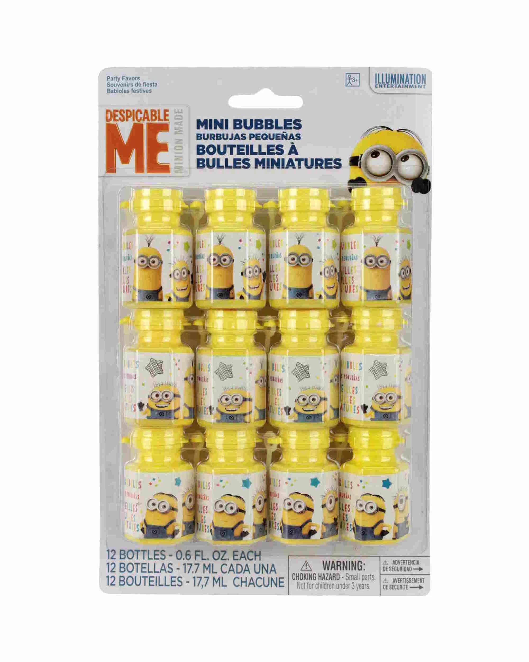 2 Despicable Me Despicable Me Minion Mini Bubble Bottles Pack of 12 - Yellow, 2 of 3