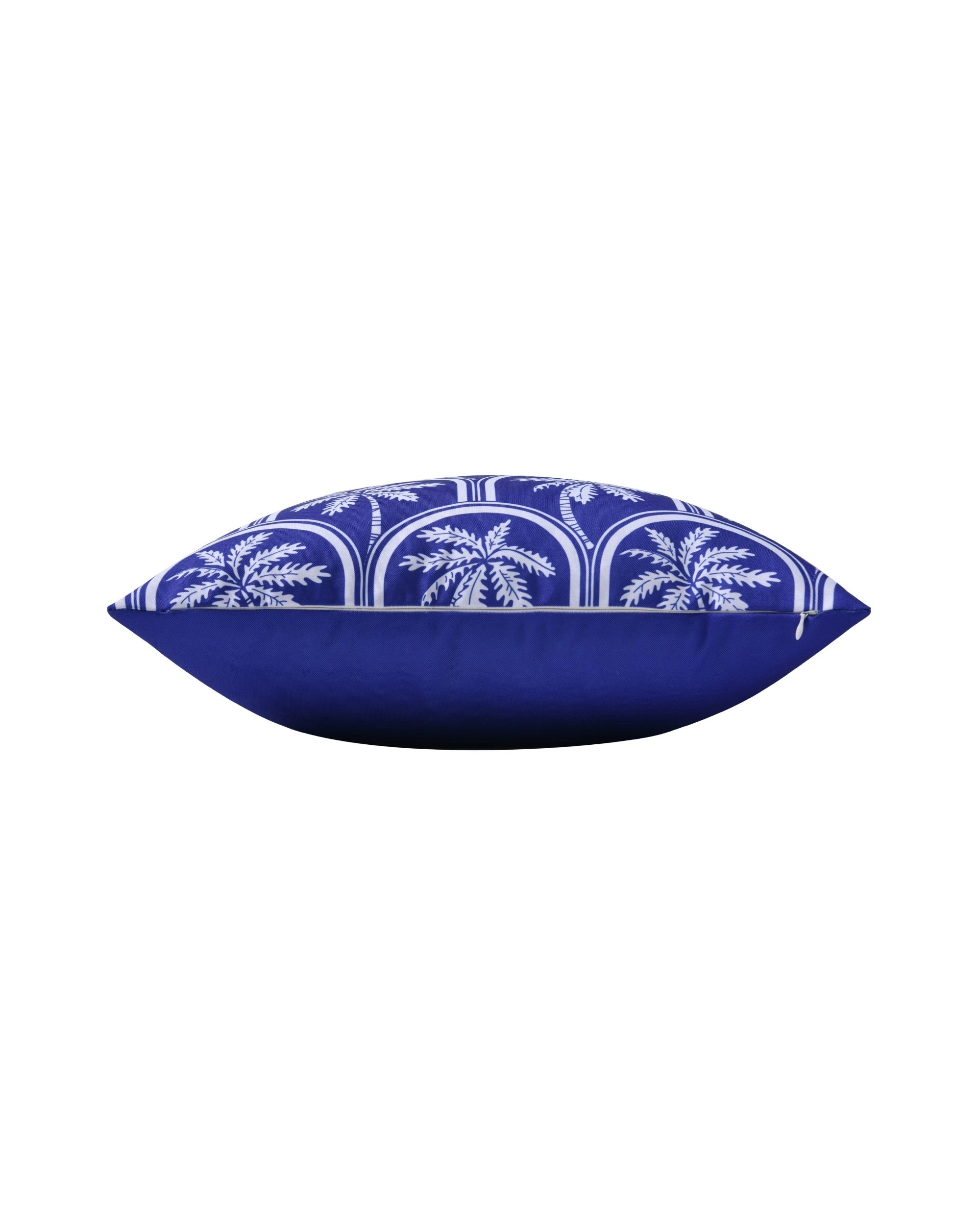 4 Vibes Isola Palms Printed Outdoor Cushion 50x50cm - Blue Palms, 4 of 8
