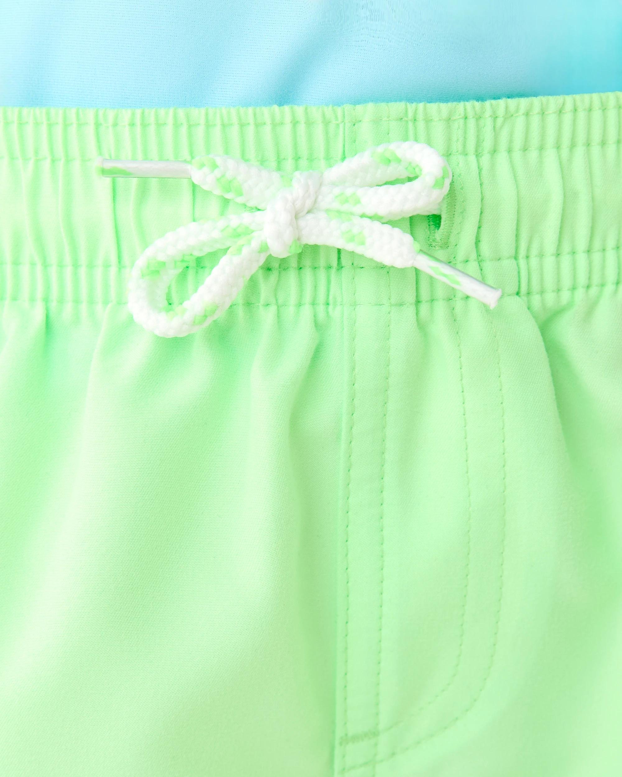 3 Plain Boardshorts Fluro Lime, 3 of 5