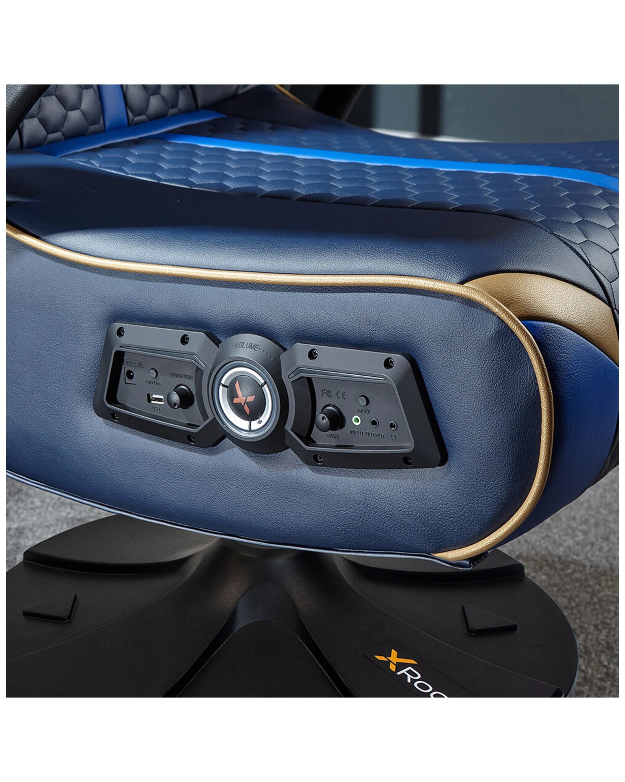 7 X Rocker Adrenaline 2.1 Tooth Audio Gaming Chair With Vibration
 - Blue, 7 of 7