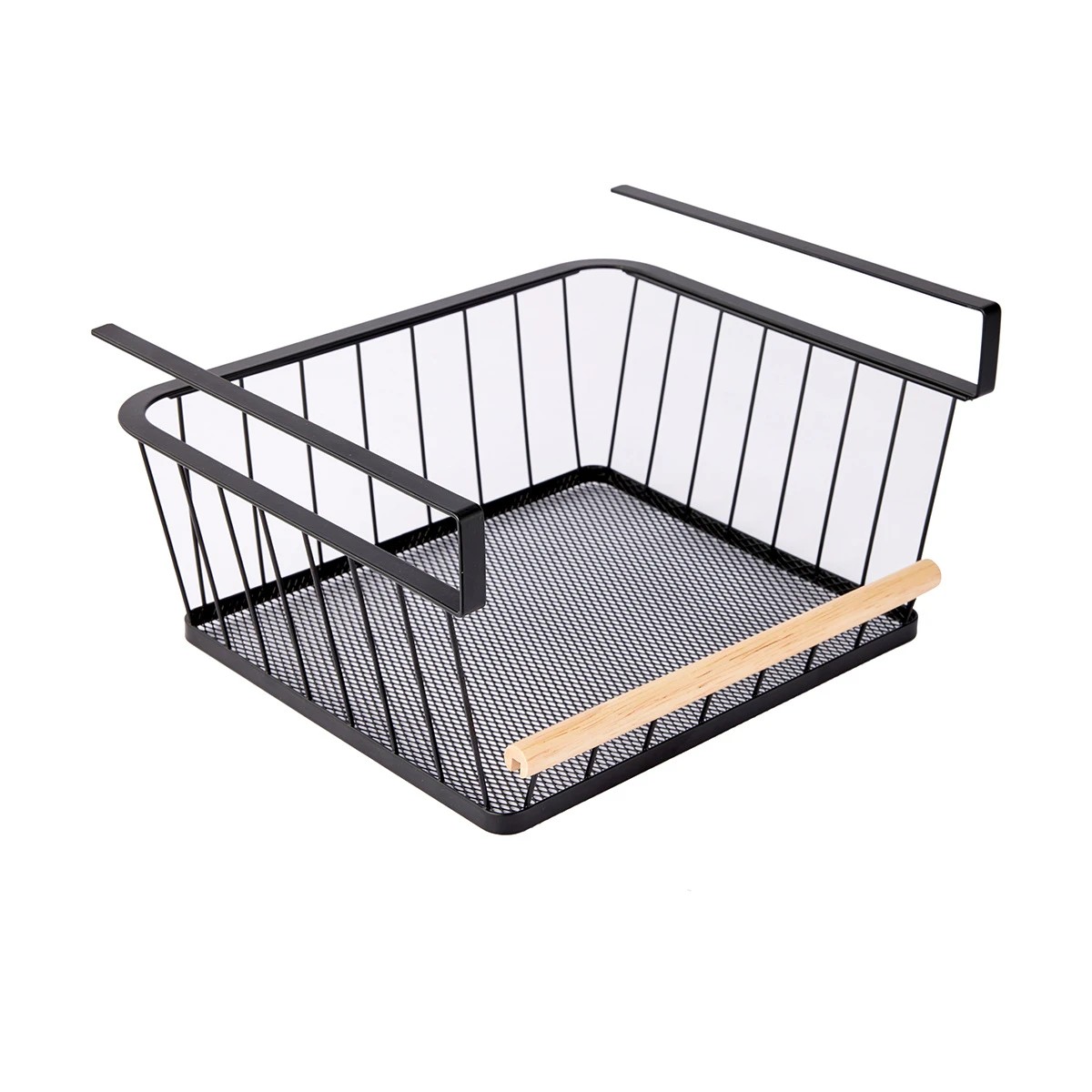 2 Wire and Wood Undershelf Basket, 2 of 9