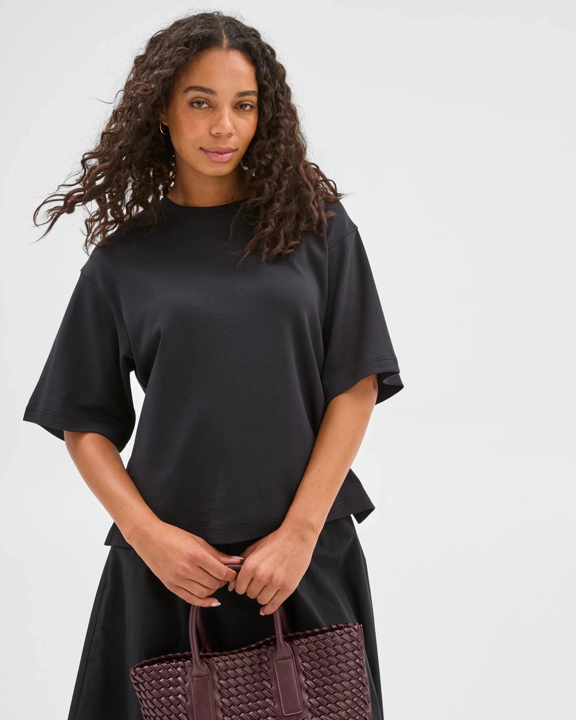 5 Target Australian Cotton Heavyweight Boxy T-Shirt BLACK, 5 of 6