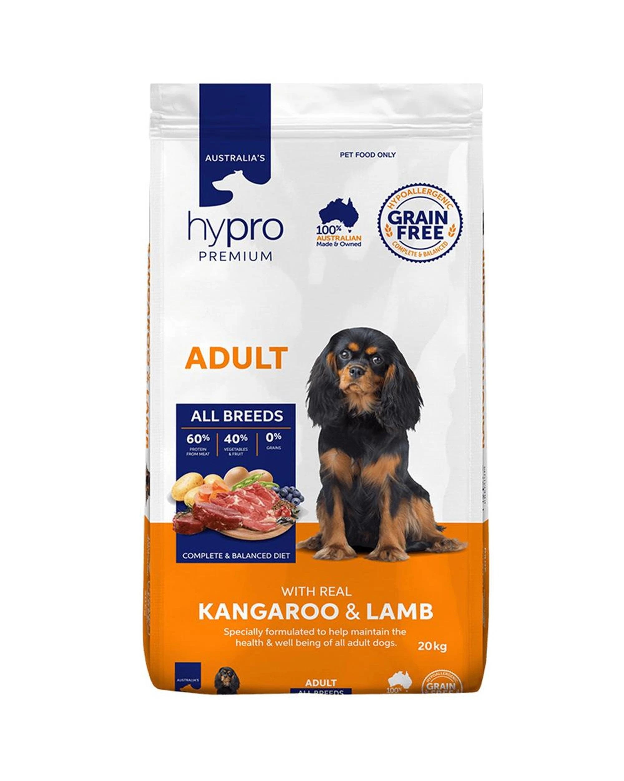 1 Hypro Premium Adult All Breeds Dry Dog Food Kangaroo & Lamb 20kg, 1 of 1