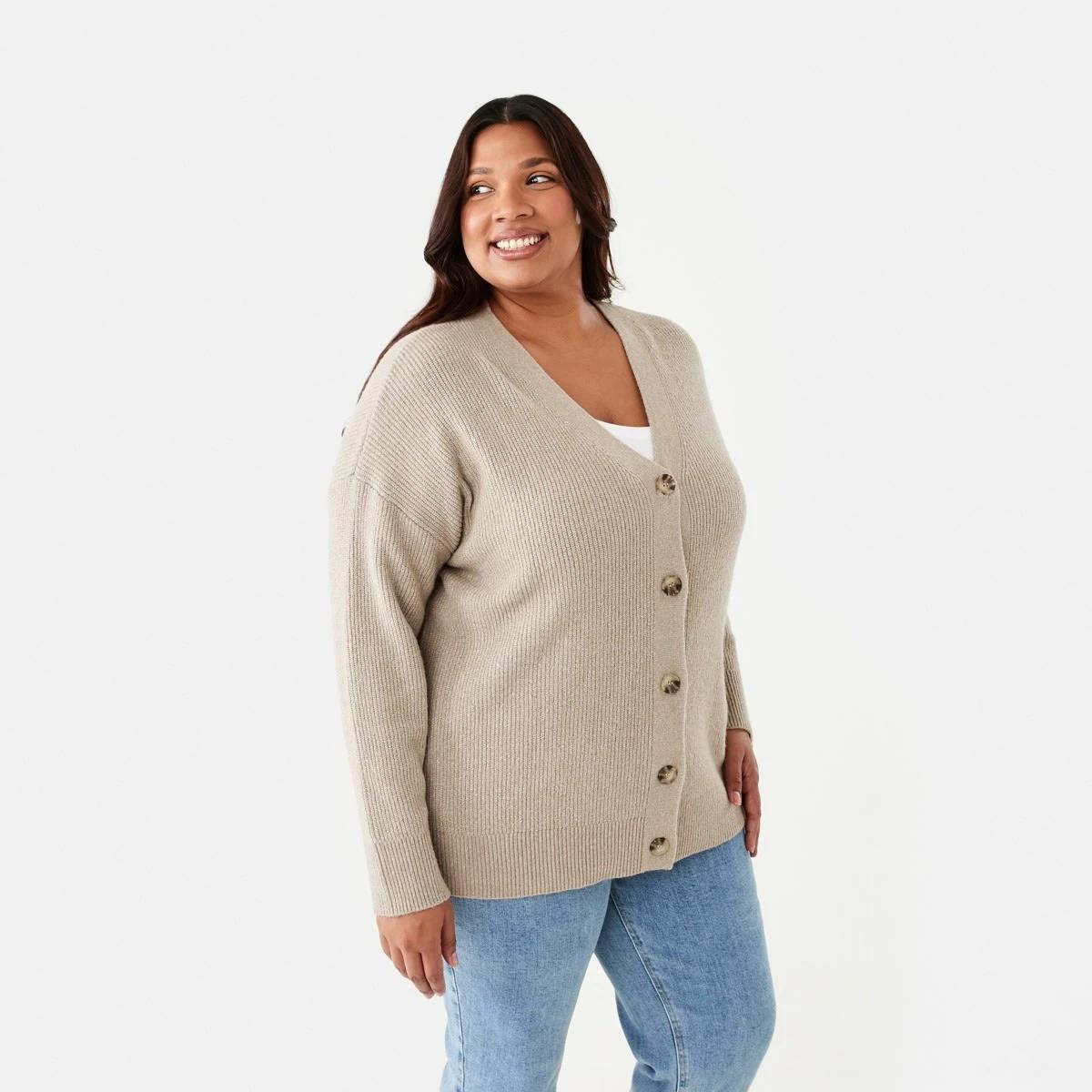 3 Curve Button Cardigan B Bge Mrl, 3 of 7