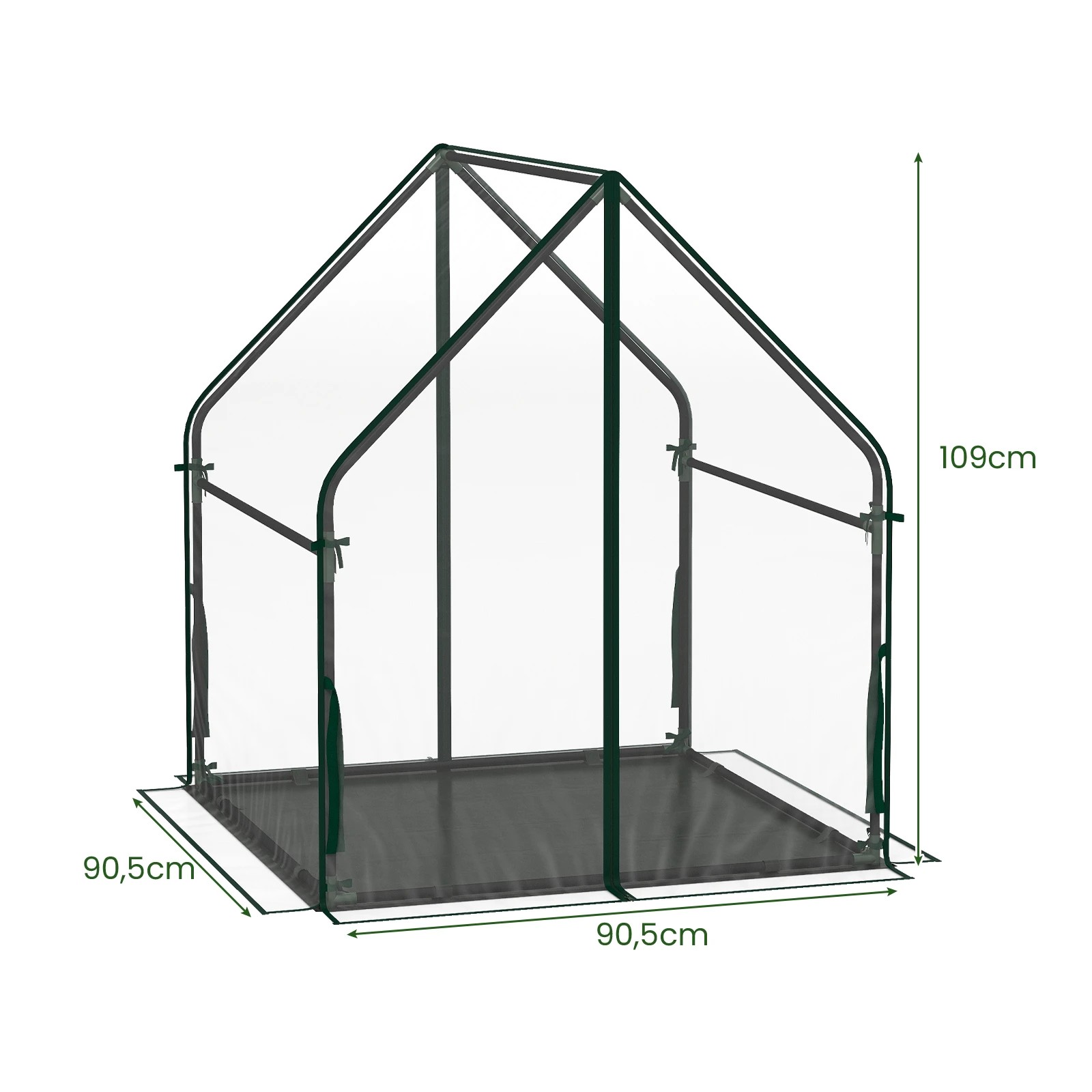 4 Costway Mini Green House Waterproof Bottom Mat Portable Greenhouse Plant Tent 91x91x110CM, 4 of 4
