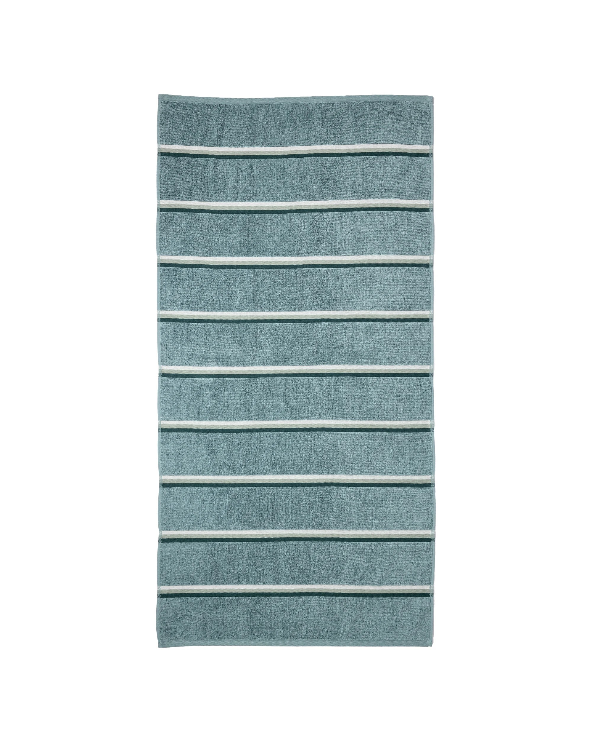 3 Stripe Reversible Cotton Bath Towel - Blue, 3 of 5