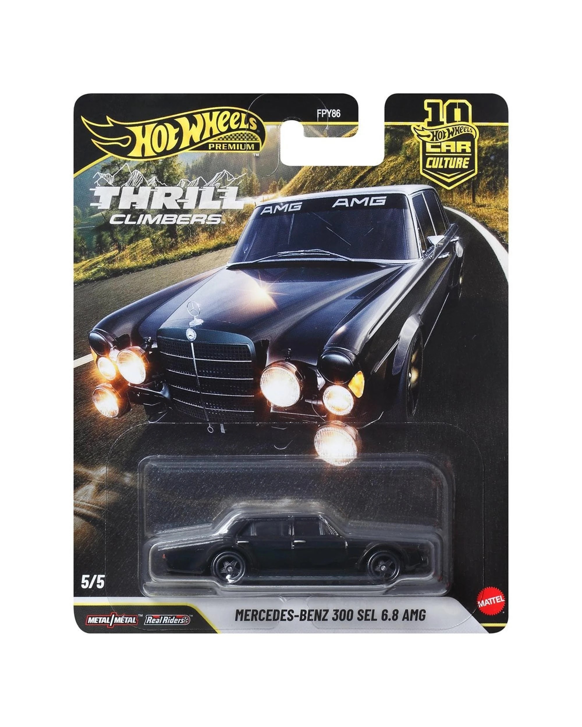 1 Hot Wheels Premium Car Culture Thrill Climbers Mercedes-Benz 300 SEL 6.8 AMG Diecast Vehicle, 1 of 2