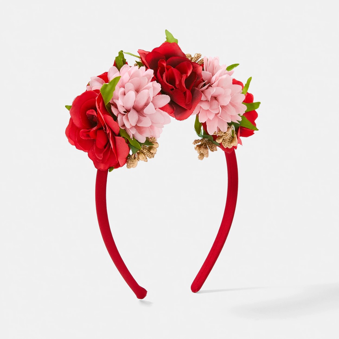 1 Christmas Floral Headband - Red, 1 of 5