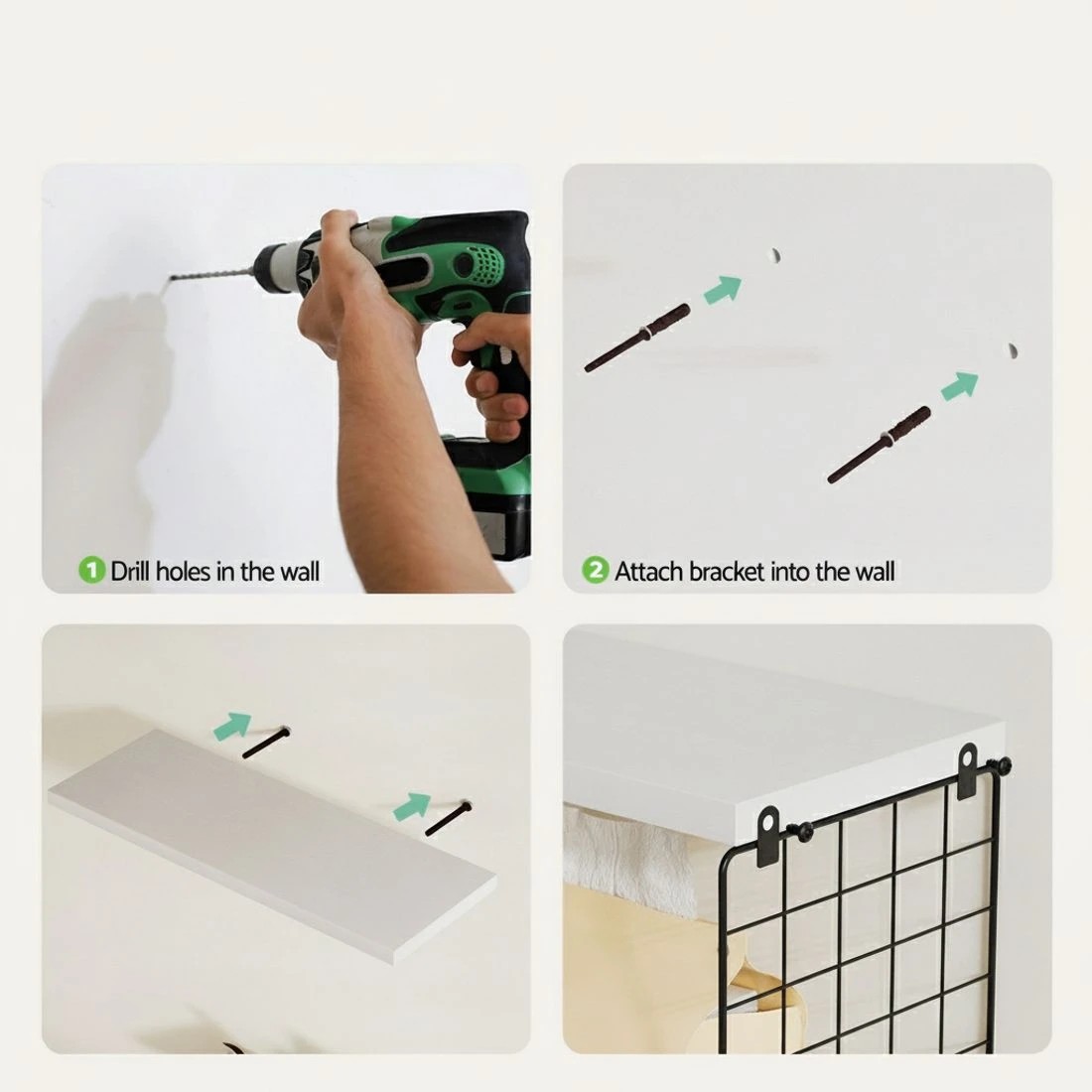 6 Artiss Floating Wall Shelf Set of 3 - White, 6 of 6