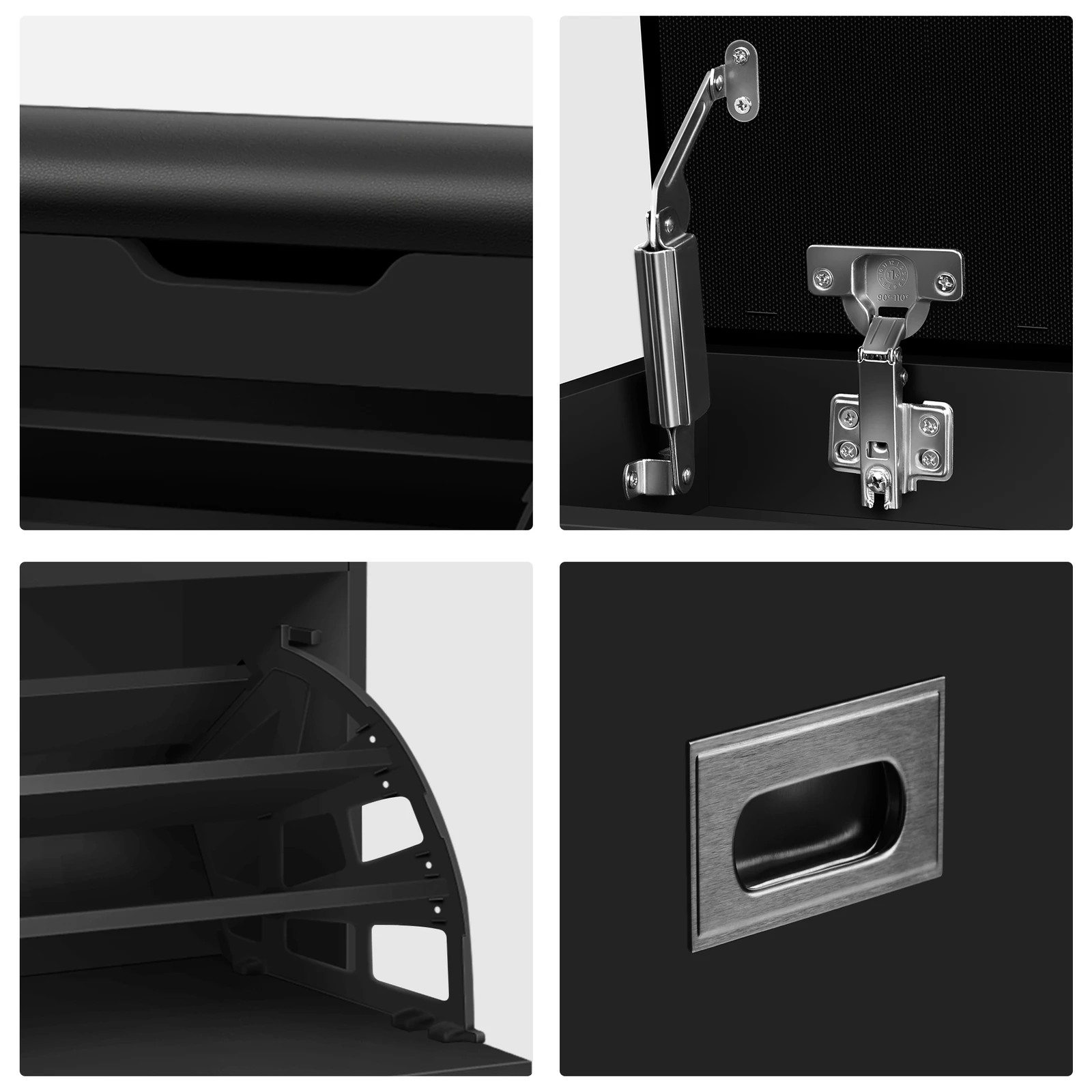 7 Alfordson Shoe Cabinet Bench Rack 12 Pairs - Black, 7 of 10