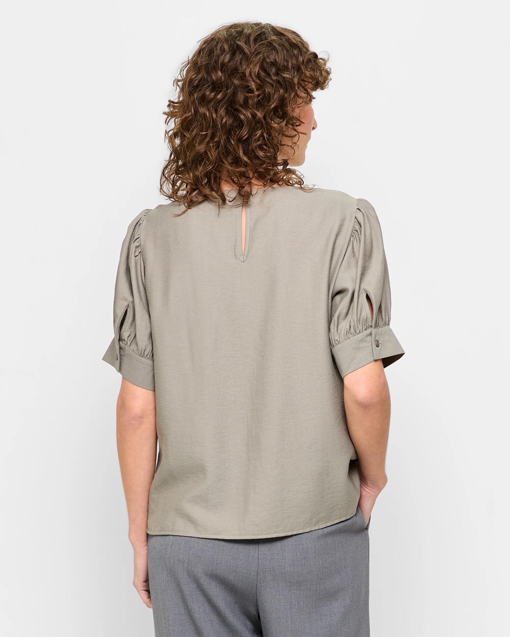 4 Blouson Sleeve Blouse - Preview DUSTY KHAKI, 4 of 5