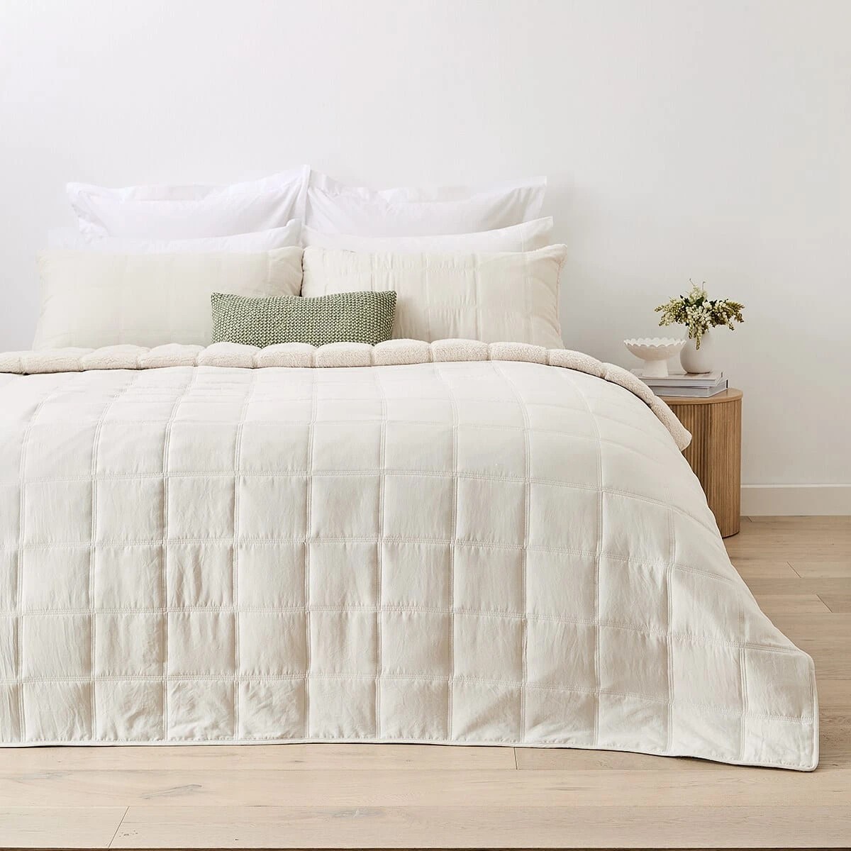 1 Hendrick Reversible Comforter Set - Queen Bed, Beige, 1 of 8