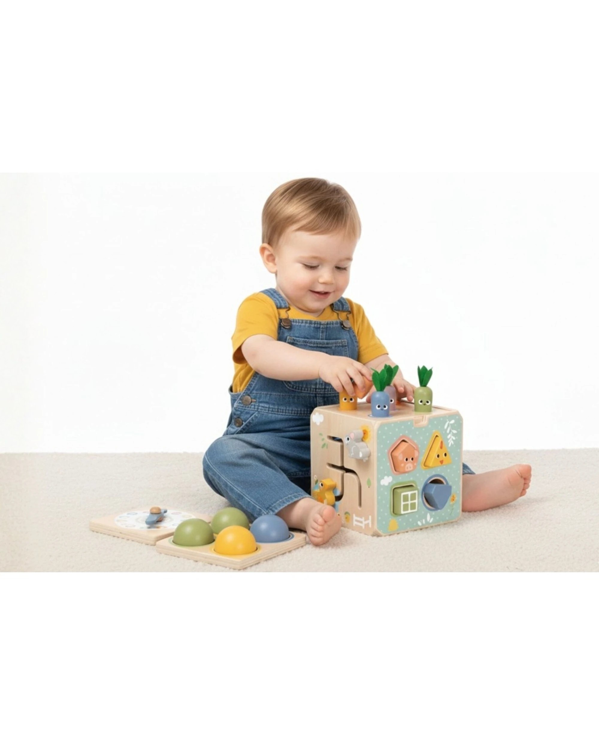 4 Tooky Toy Kids Toddler Activity Cube Wooden Developmental Playset With Felt - Multi, 4 of 5