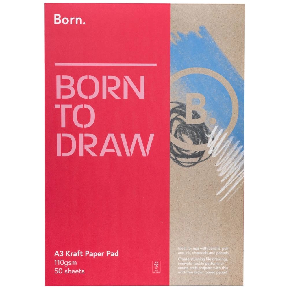 1 Born A3 Kraft Pad 110gsm 50 Sheets, 1 of 4