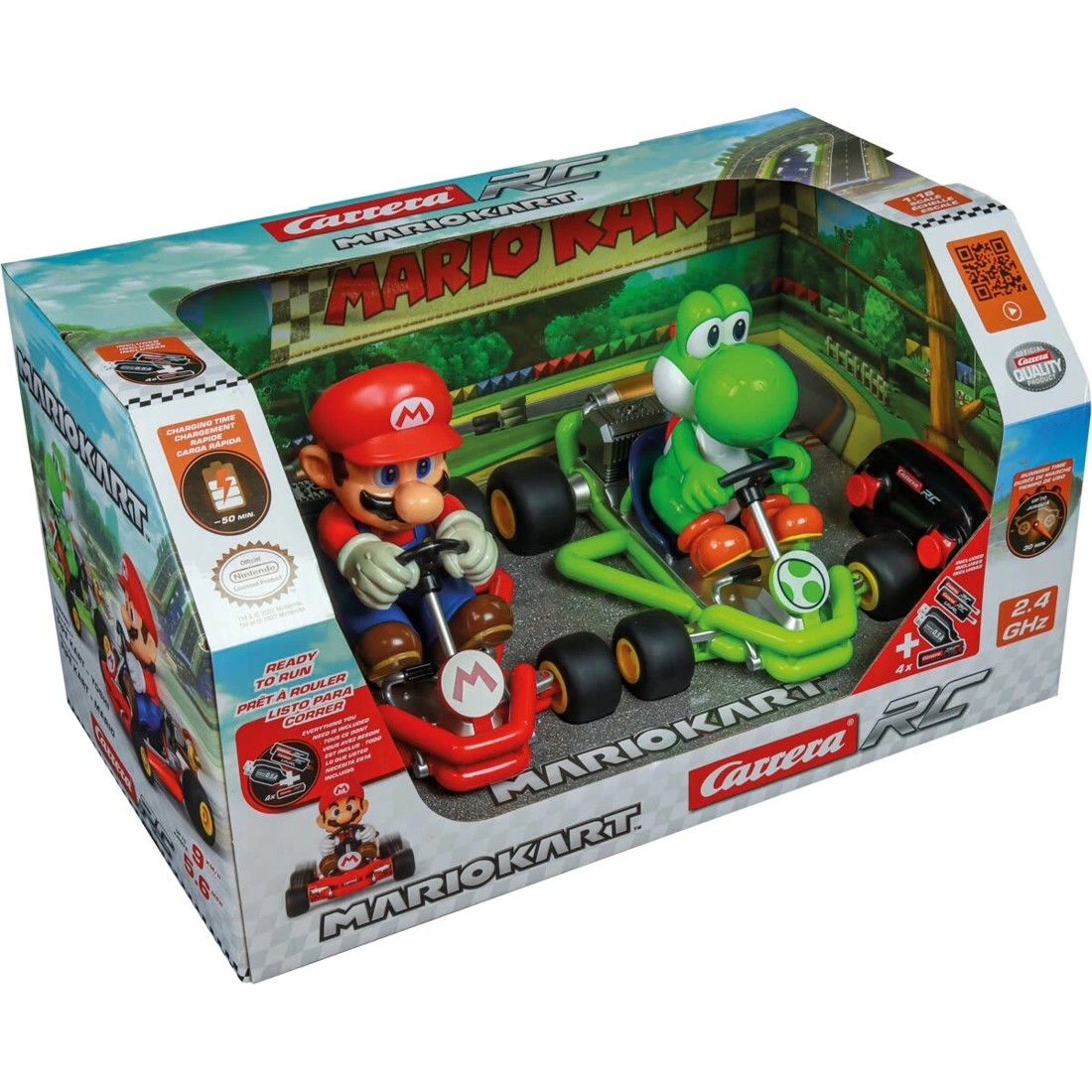1 Carrera Mario Kart Pipe Racers Remote Control Twin Pack - Mario and Yoshi, 1 of 8