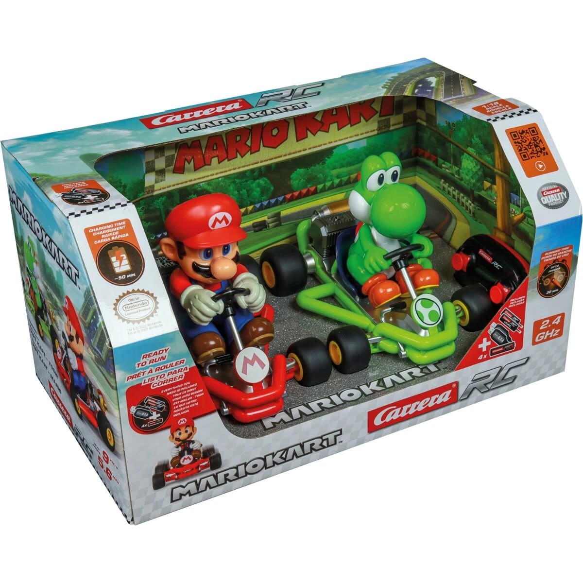 1 Carrera Mario Kart Pipe Racers Remote Control Twin Pack - Mario and Yoshi, 1 of 8