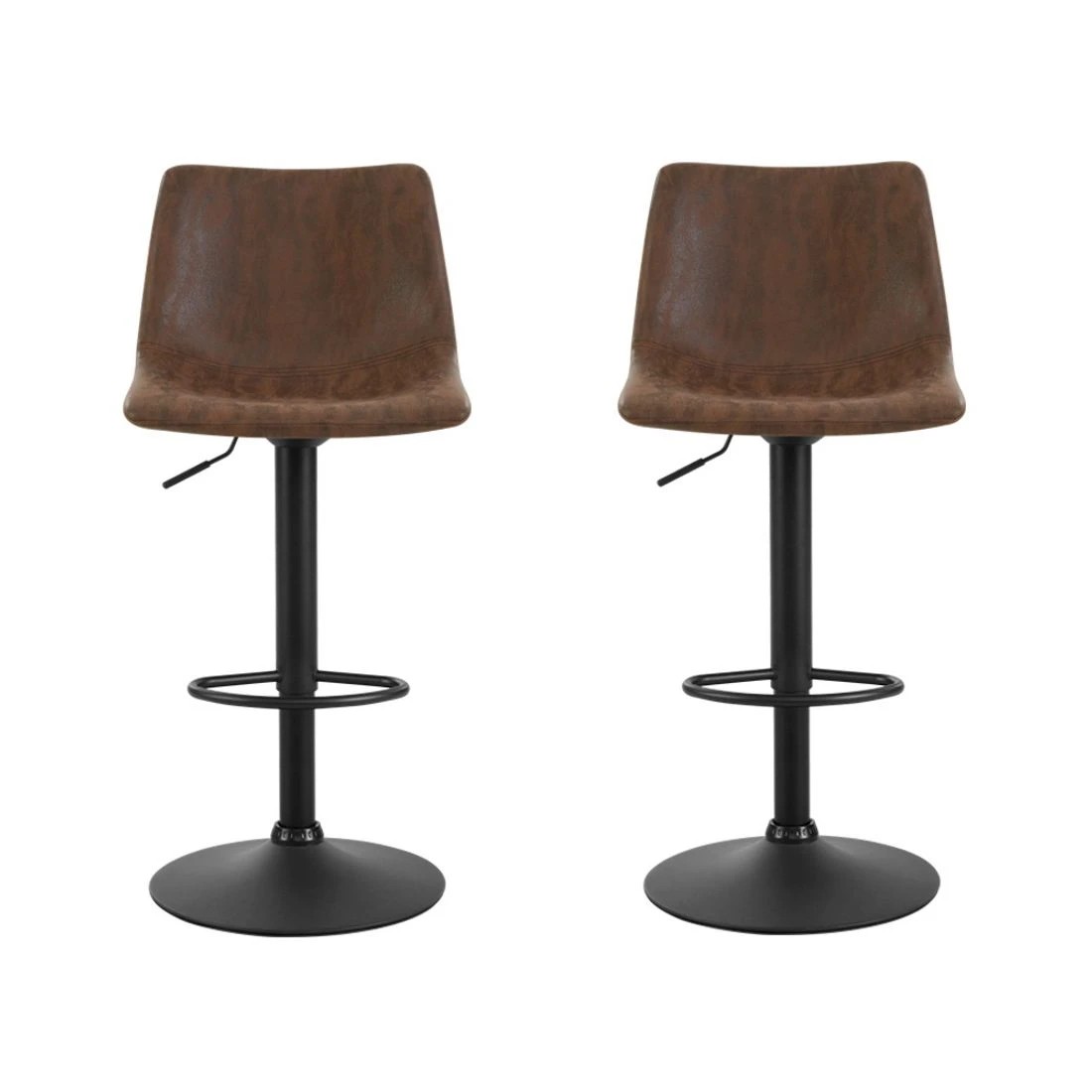 3 Artiss 2x Bar Stools Vintage Swivel Gas Lift - Brown, 3 of 6