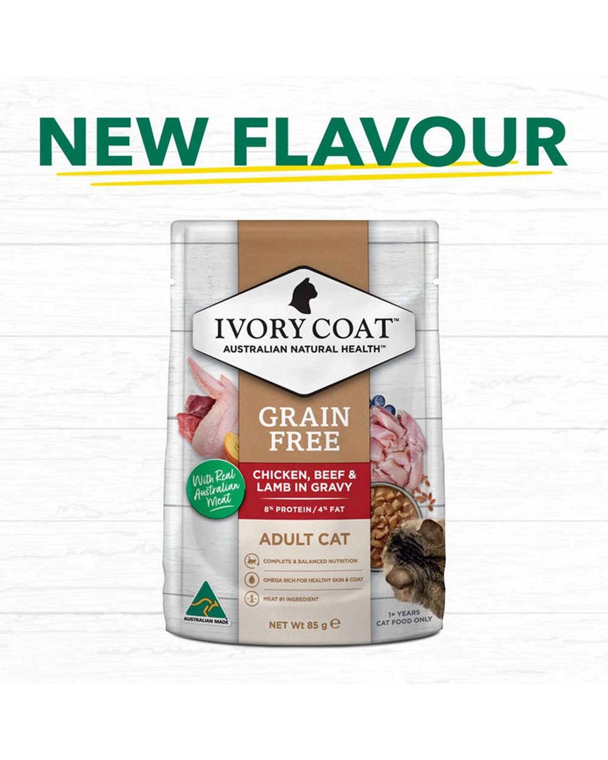 5 Ivory Coat Adult Grain Free Wet Cat Food Chicken Beef & Lamb 12 x 85g, 5 of 7