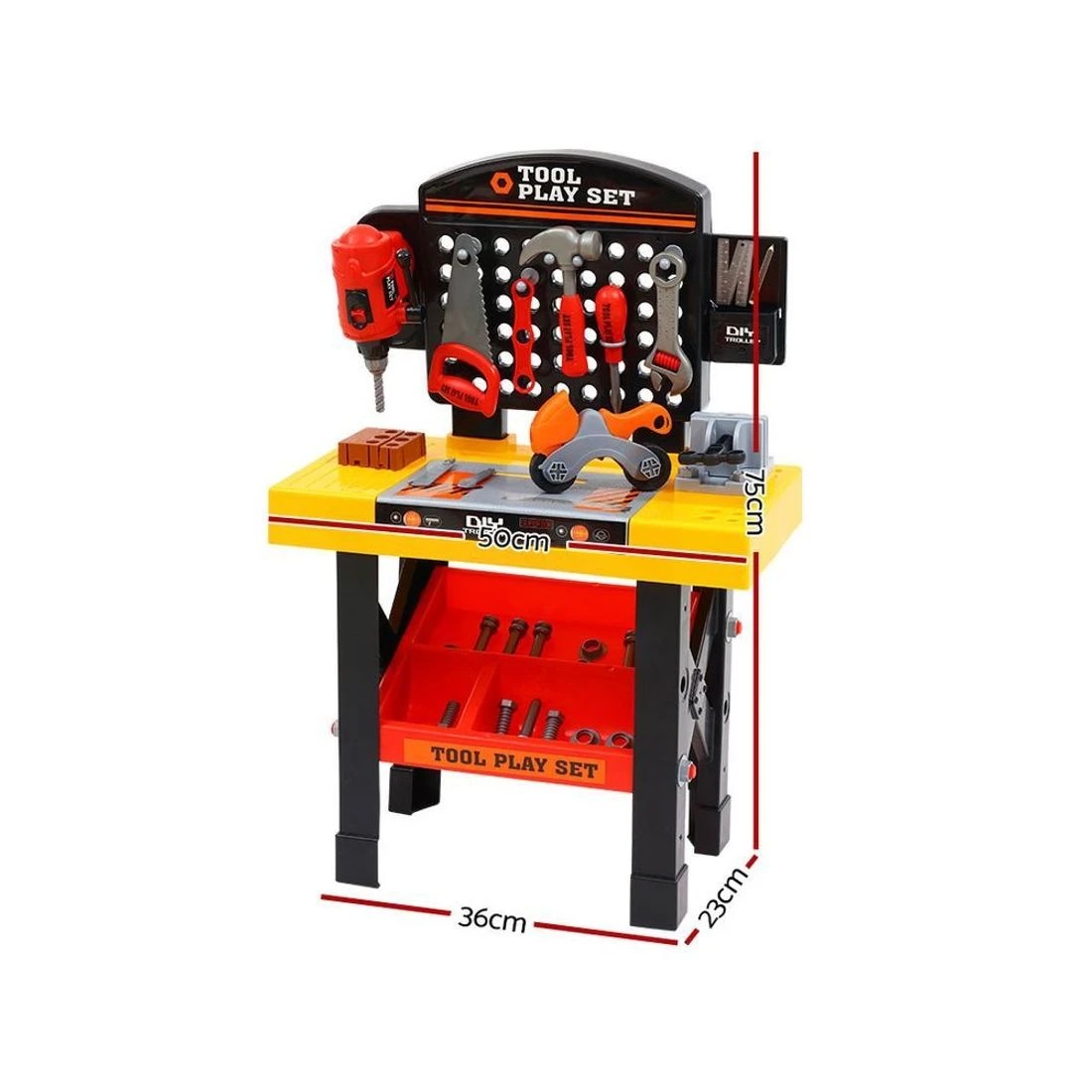 2 Keezi Kids Pretend Workbench DIY Tools 54 Piece Children Role Play Toys - Multi, 2 of 5