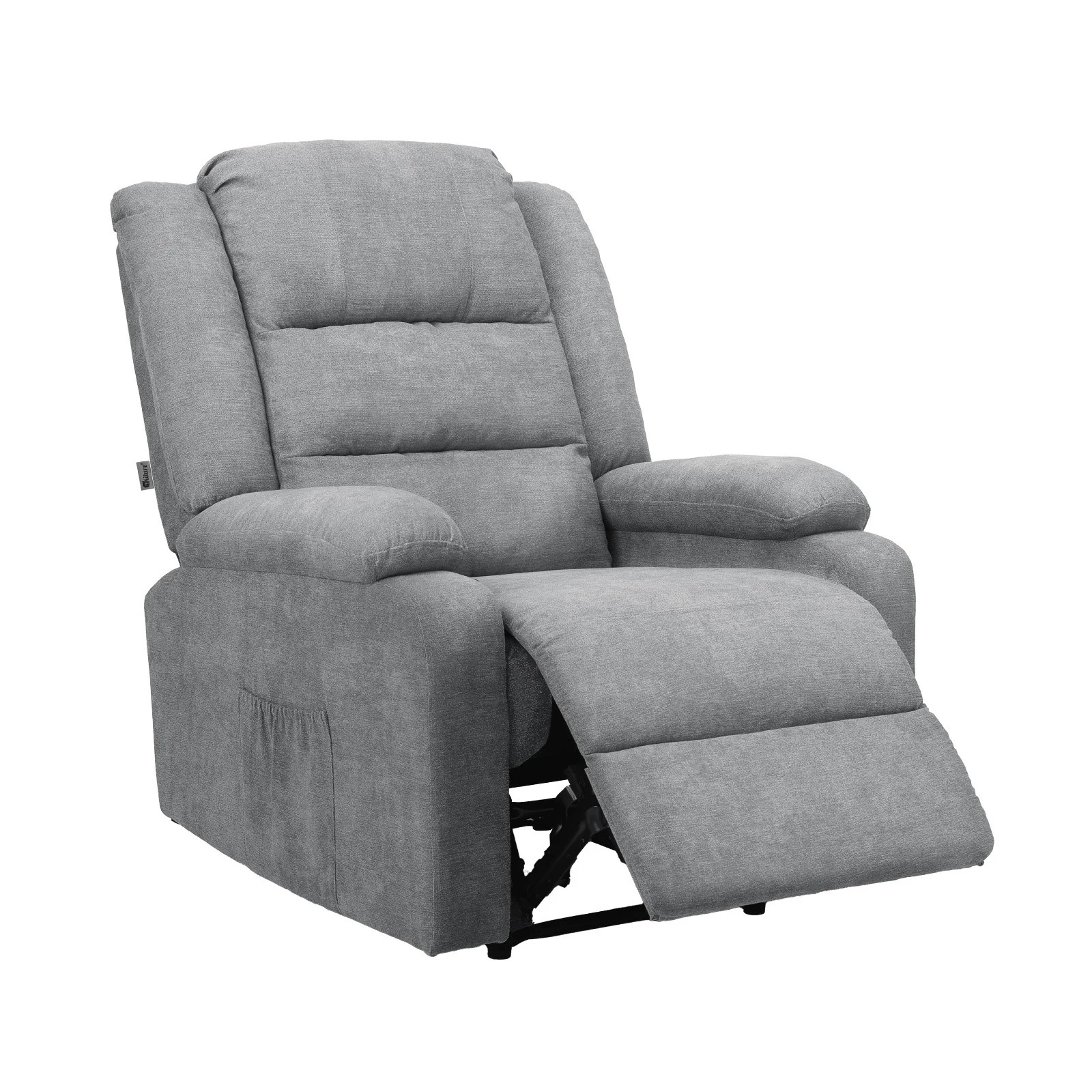 1 Oikiture Recliner Chair With Side Pocket Polyester
 - Grey, 1 of 7