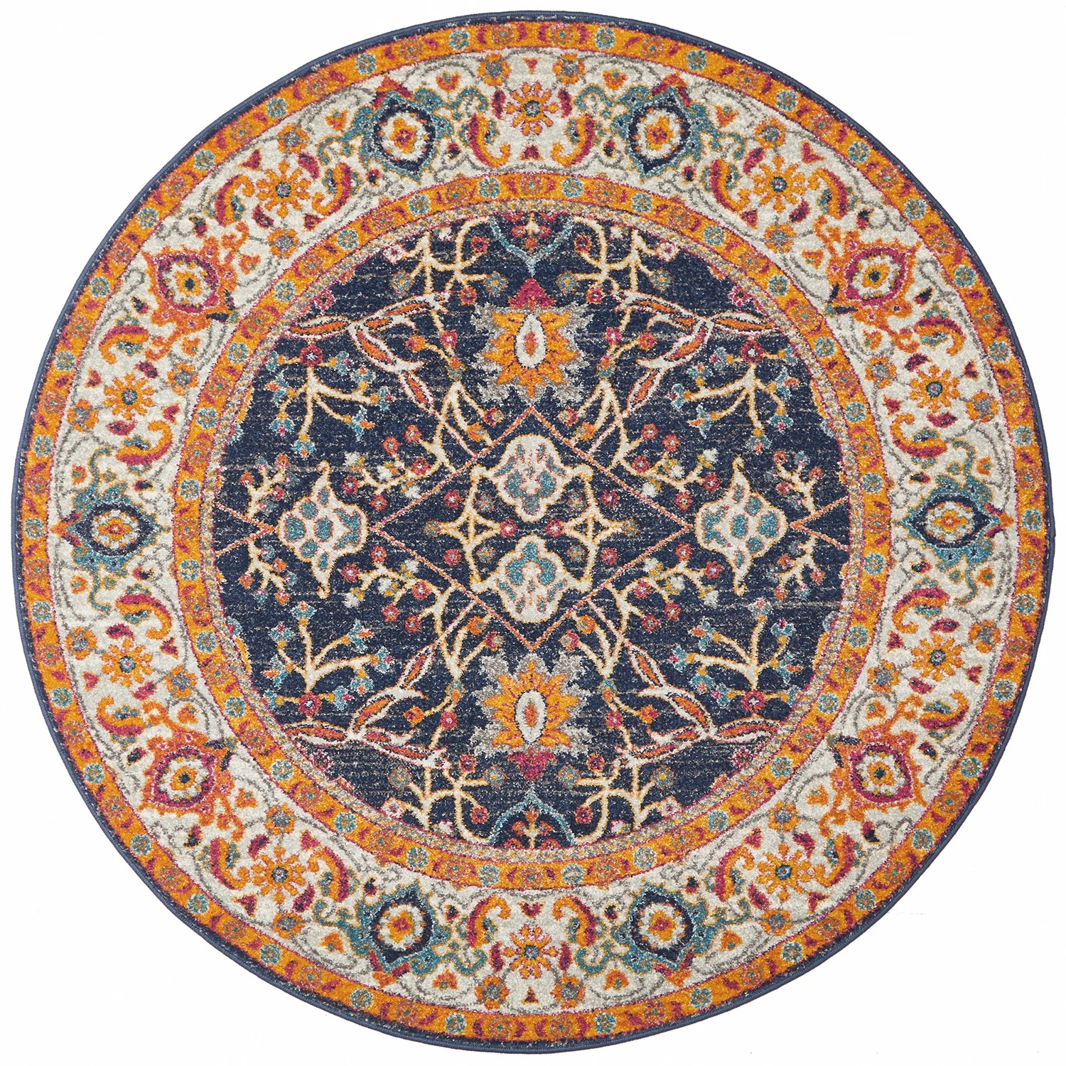 1 Common Ground Rugs Encore 262 200x200cm Round - Medium Pet Friendly Rug - Multi, 1 of 8