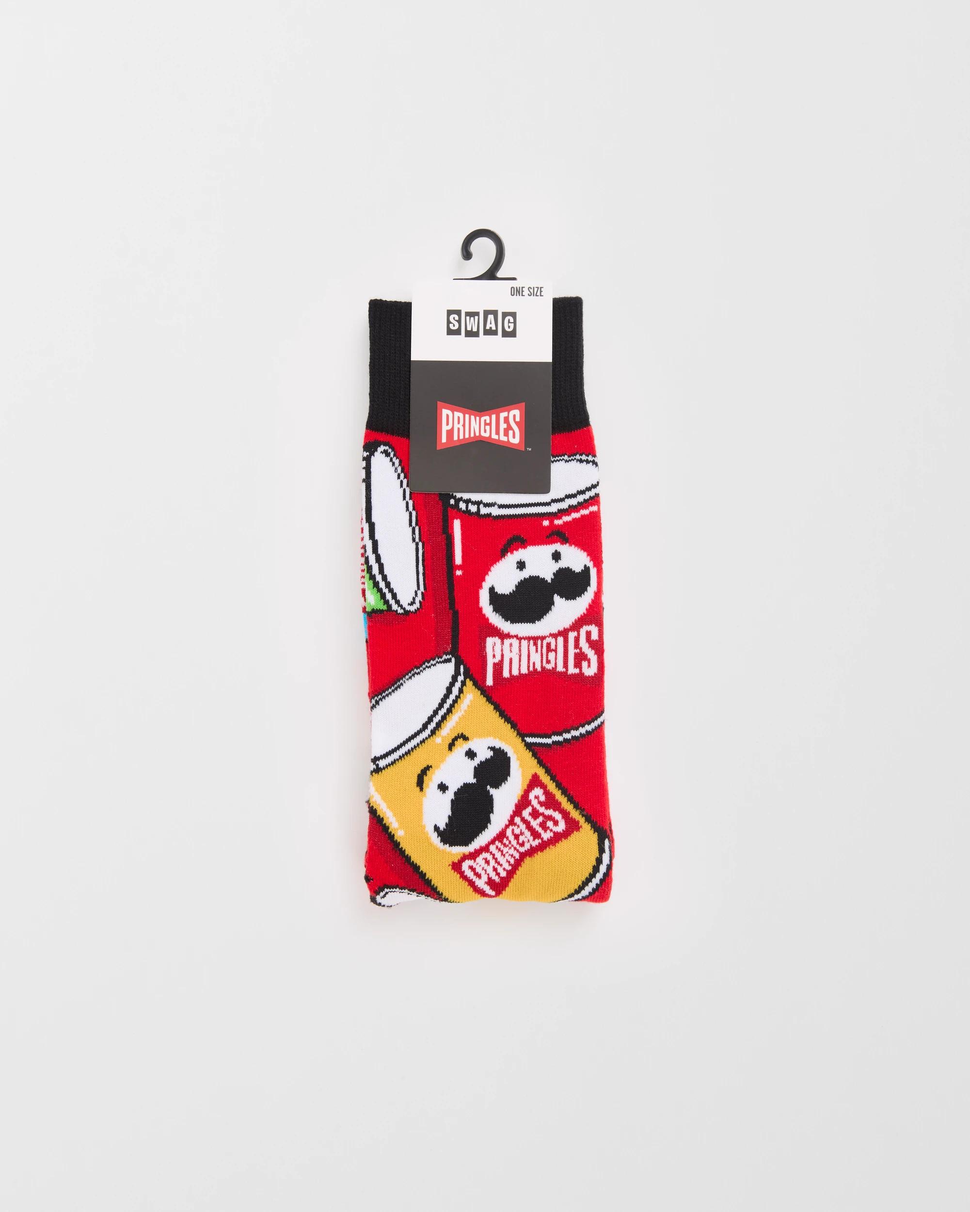 3 Swag Pringles Crew Socks RED, 3 of 3