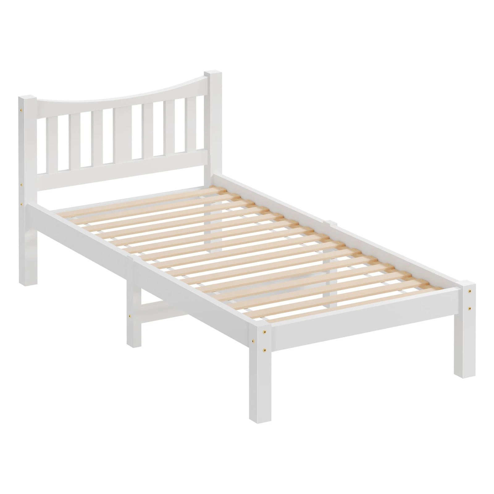 10 Alfordson Bed Frame Wooden Single Size Solid Pine Timber Base Cambrie - White, 10 of 10