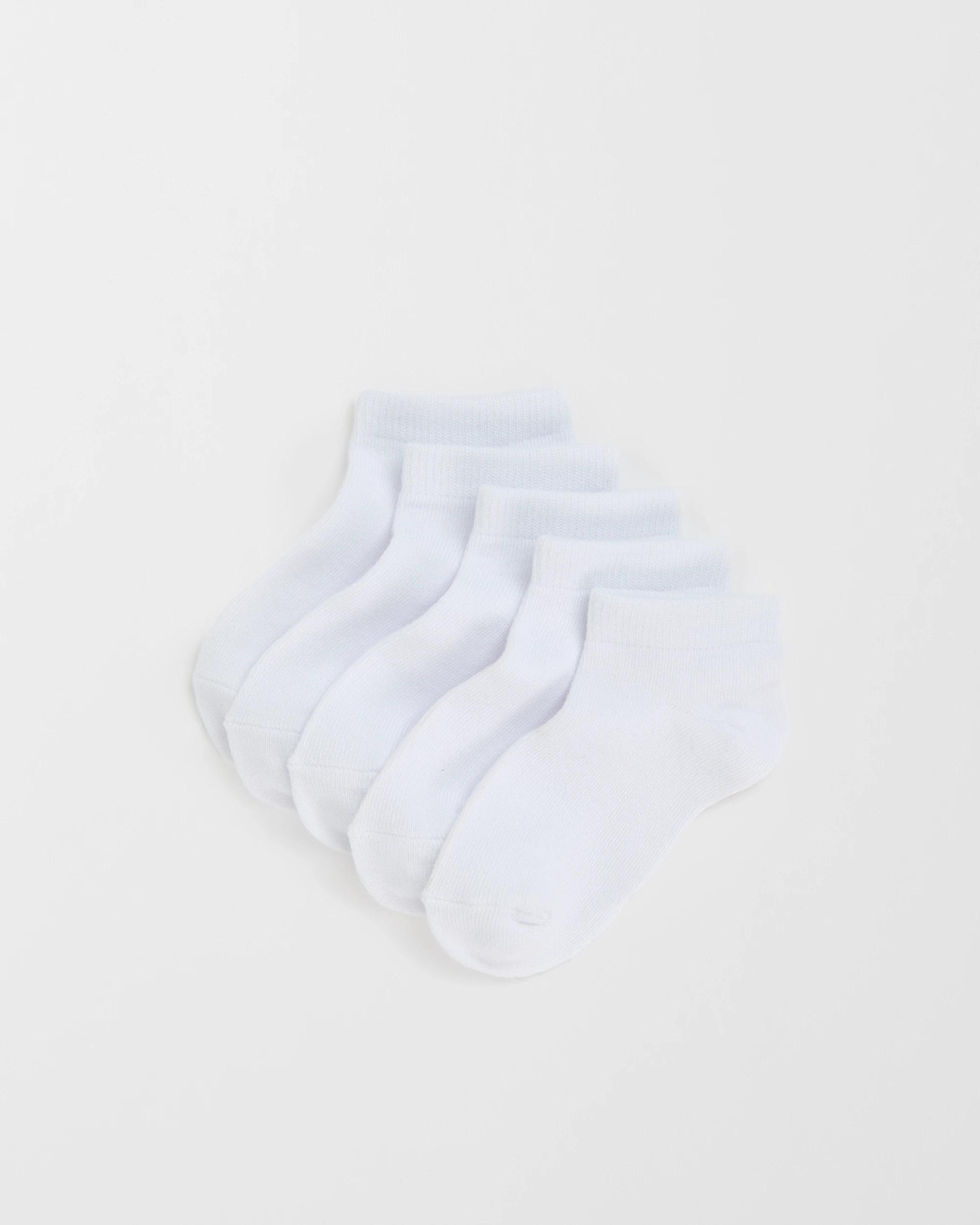 1 Maxx Bamboo 5 Pack Low Cut School Socks WHITE, 1 of 3