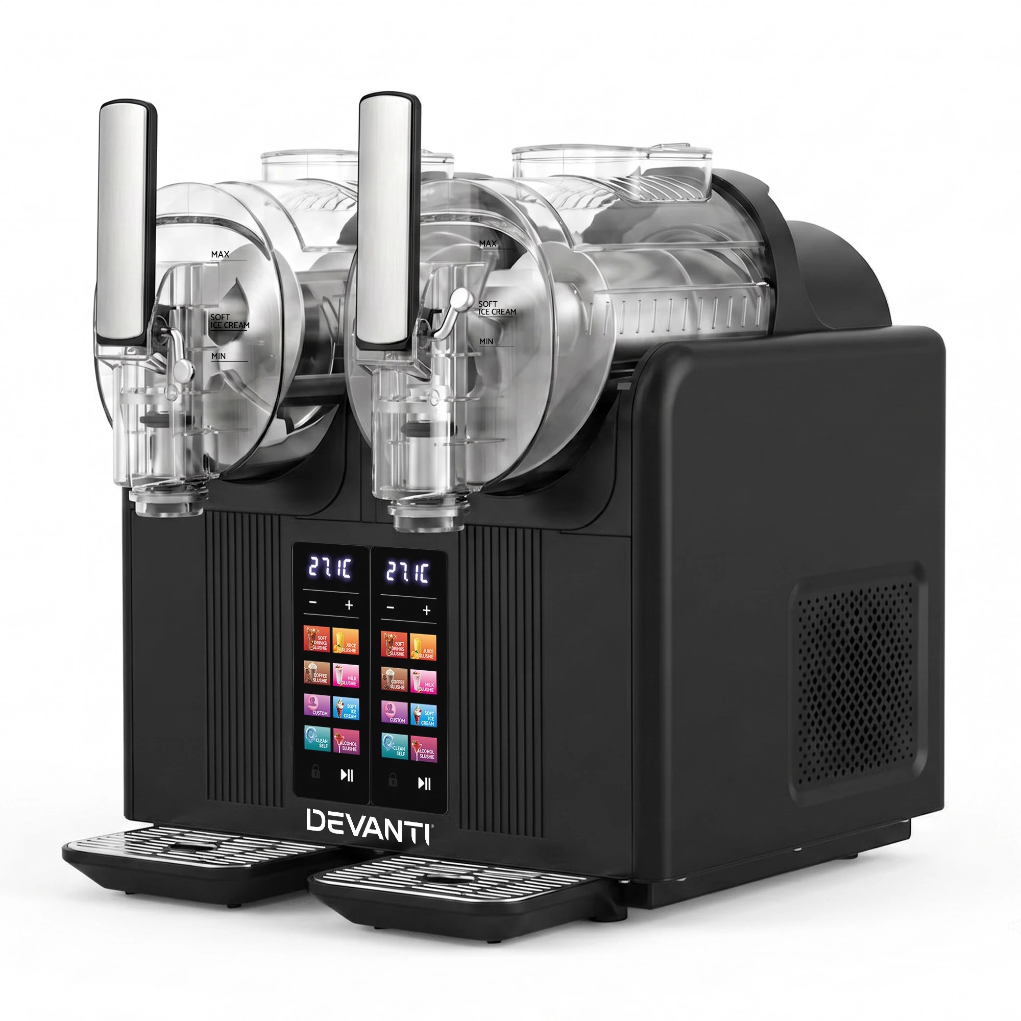 4 Devanti 4L Slushie Machine Dual Tanks Ice Cream Frozen Drink Slush Maker - Black, 4 of 10