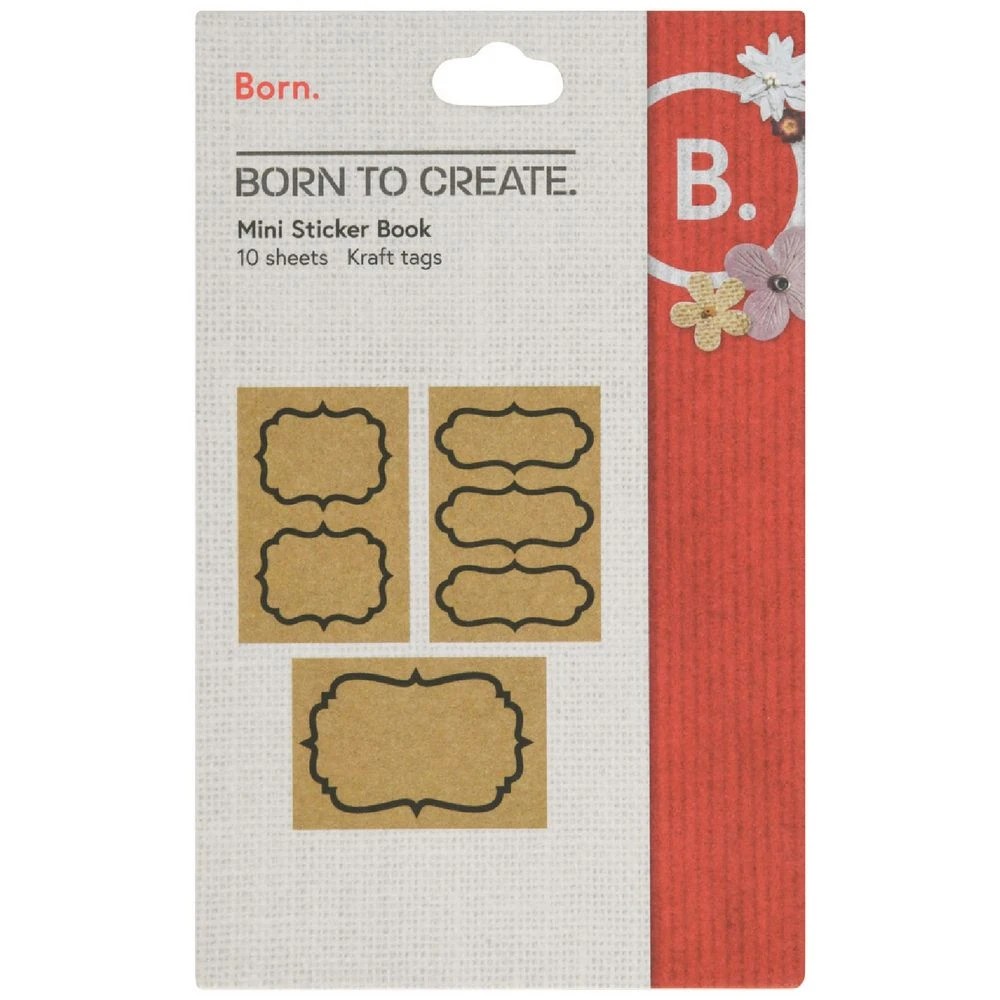 1 Born Mini Sticker Book Kraft Tags, 1 of 2