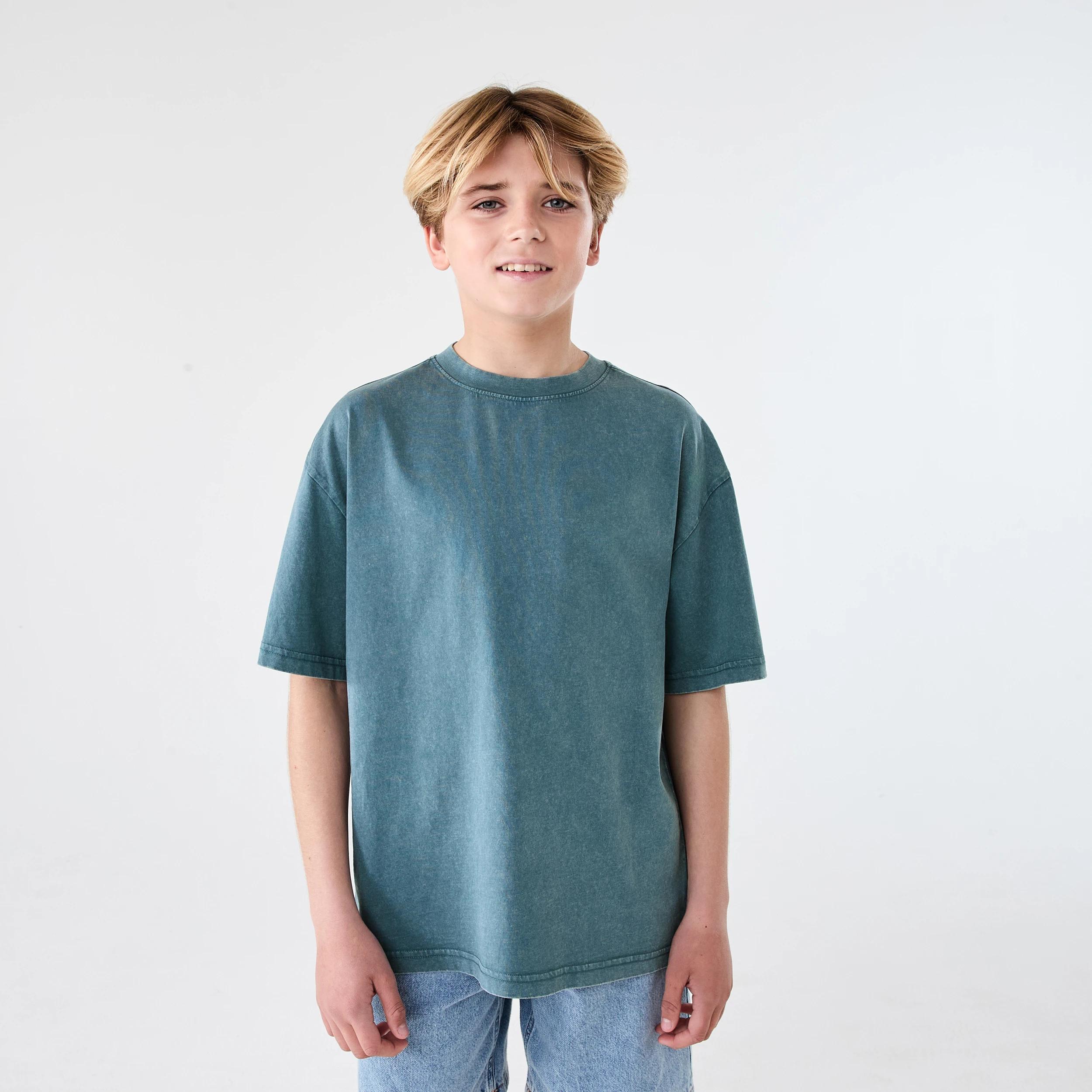 1 Short Sleeve Oversized Acid Wash T-shirt Darktegre, 1 of 6