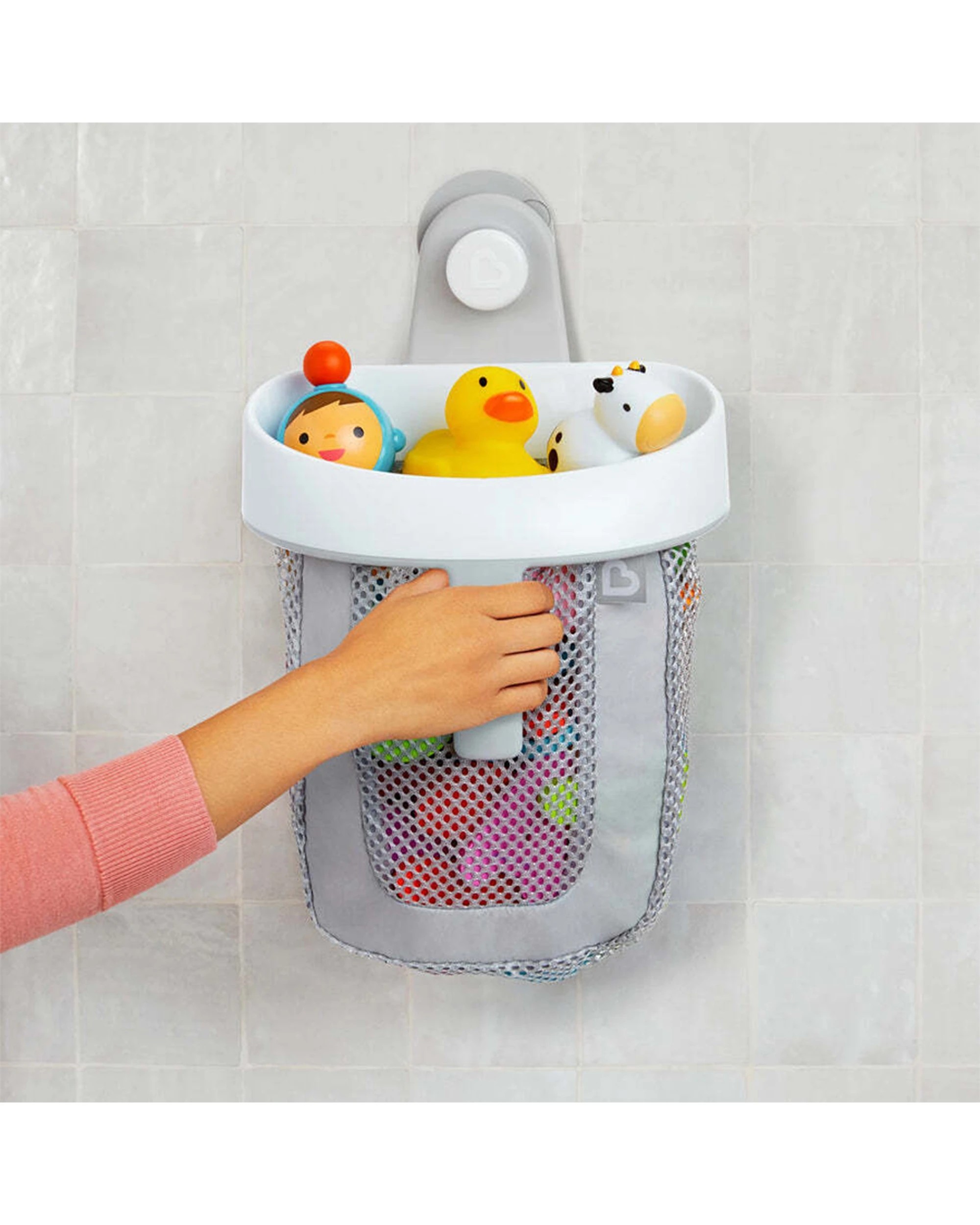 5 Munchkin Super Scoop Bath Toy Organiser 6m Plus Quick Dry Mesh Suction Cup Hook - Multi, 5 of 8