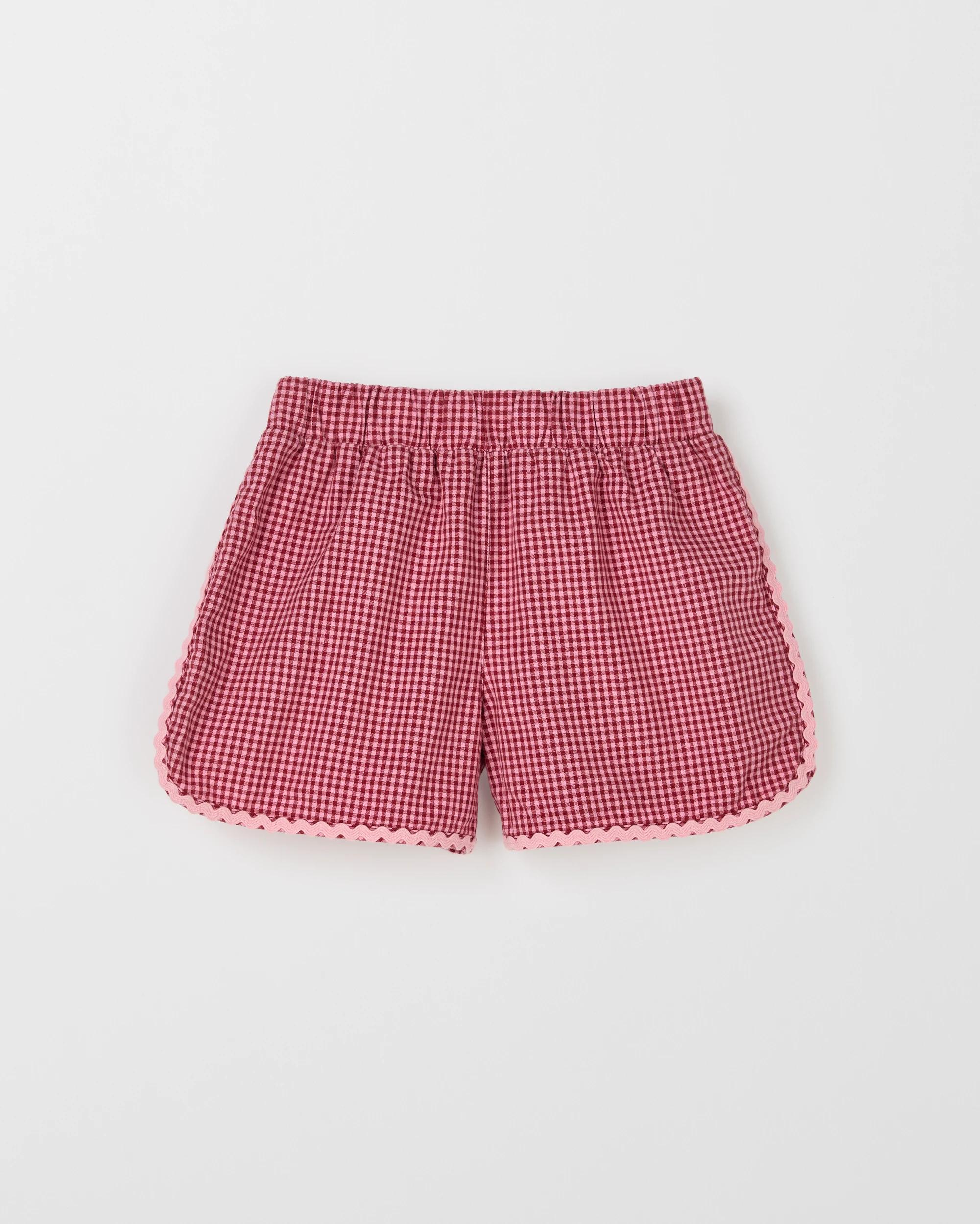 1 Target Kids Dolphin Hem Woven Shorts PINK/RED GINGHAM, 1 of 2