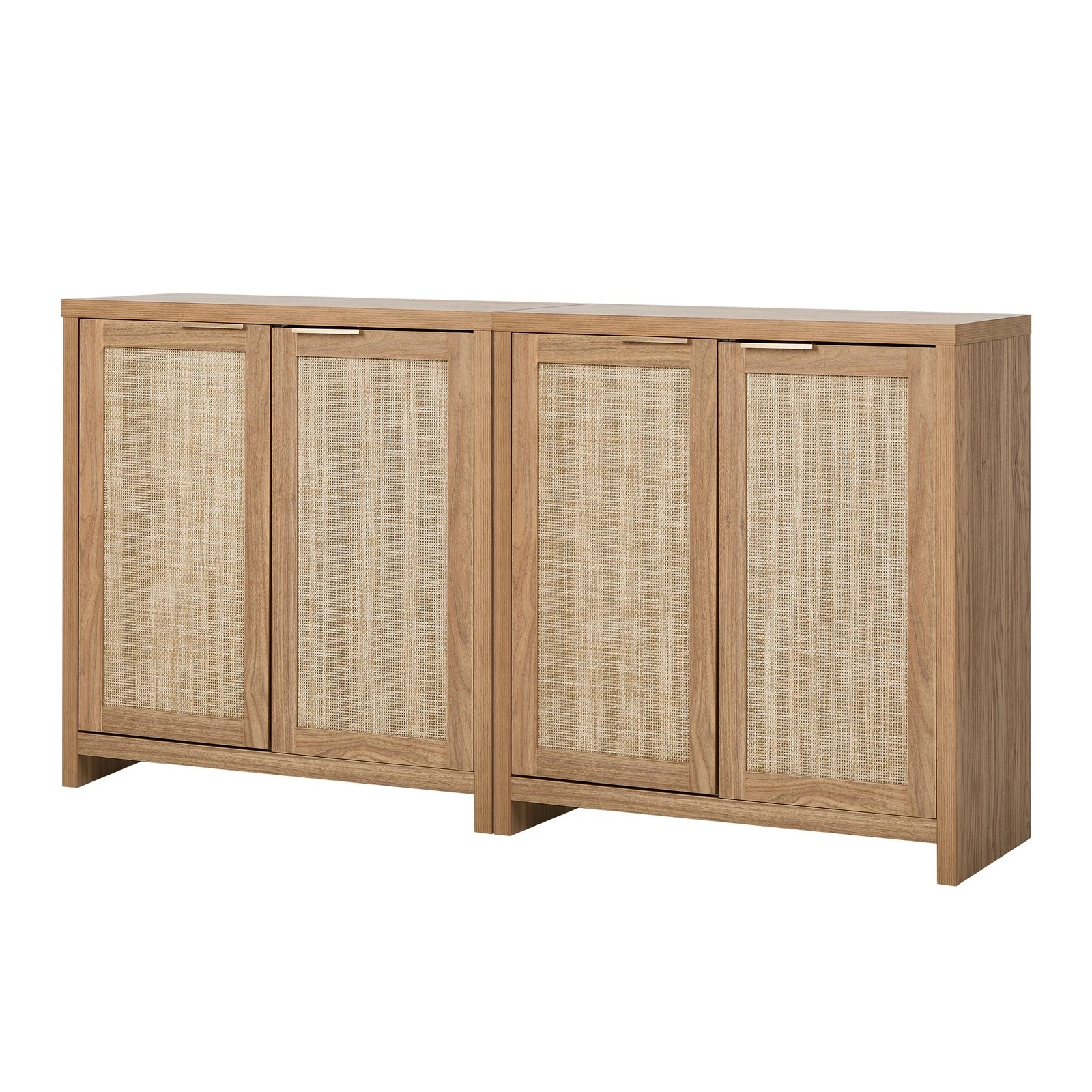 7 Oikiture 2x Rattan Buffet Sideboard Storage Cabinet - Natural, 7 of 9