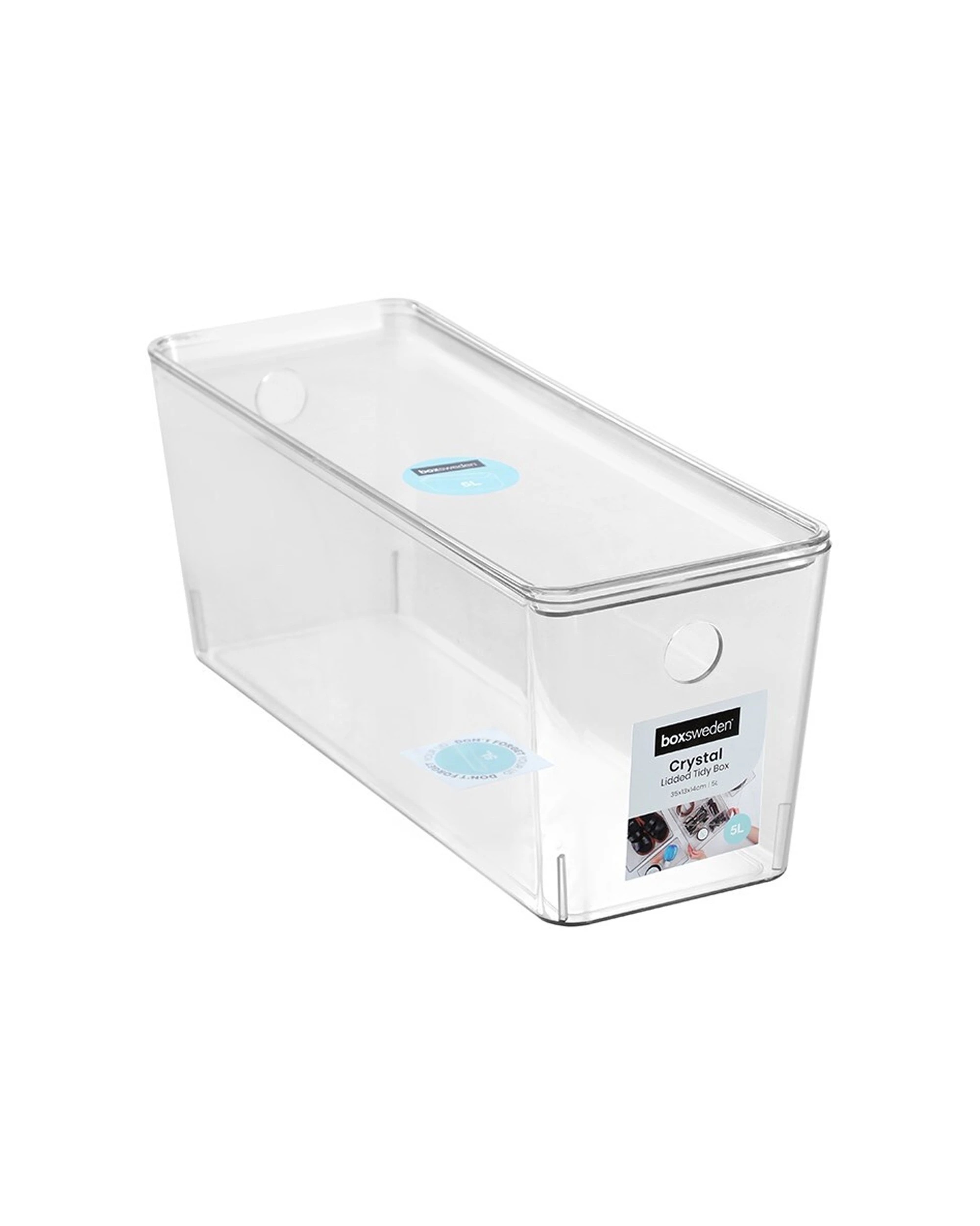 2 Boxsweden Crystal Tidy Box Container With Lid 5L-35cm 8PK Lidded Stackable
 - plain, 2 of 6