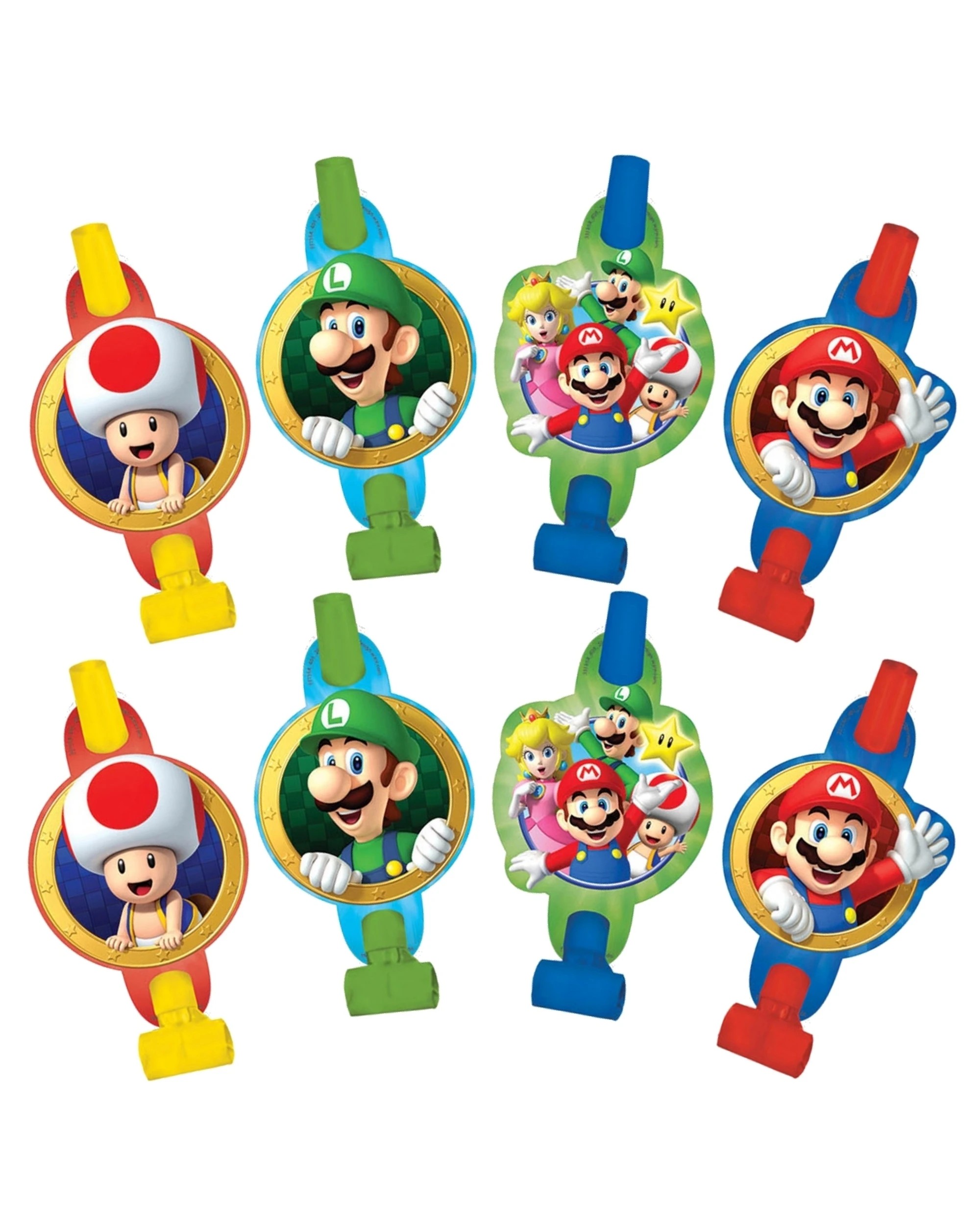 1 Amscan Super Mario Bros. Party Blowers Pack of 8, 1 of 1