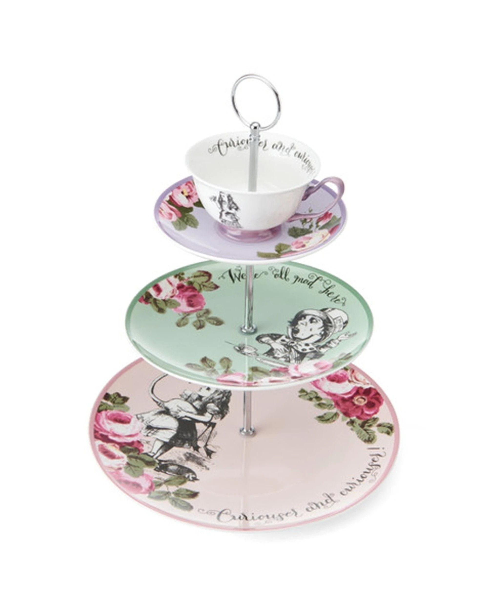 Mikasa Alice In Wonderland Bone China 3 Tier Cake Stand - Multi - Kmart