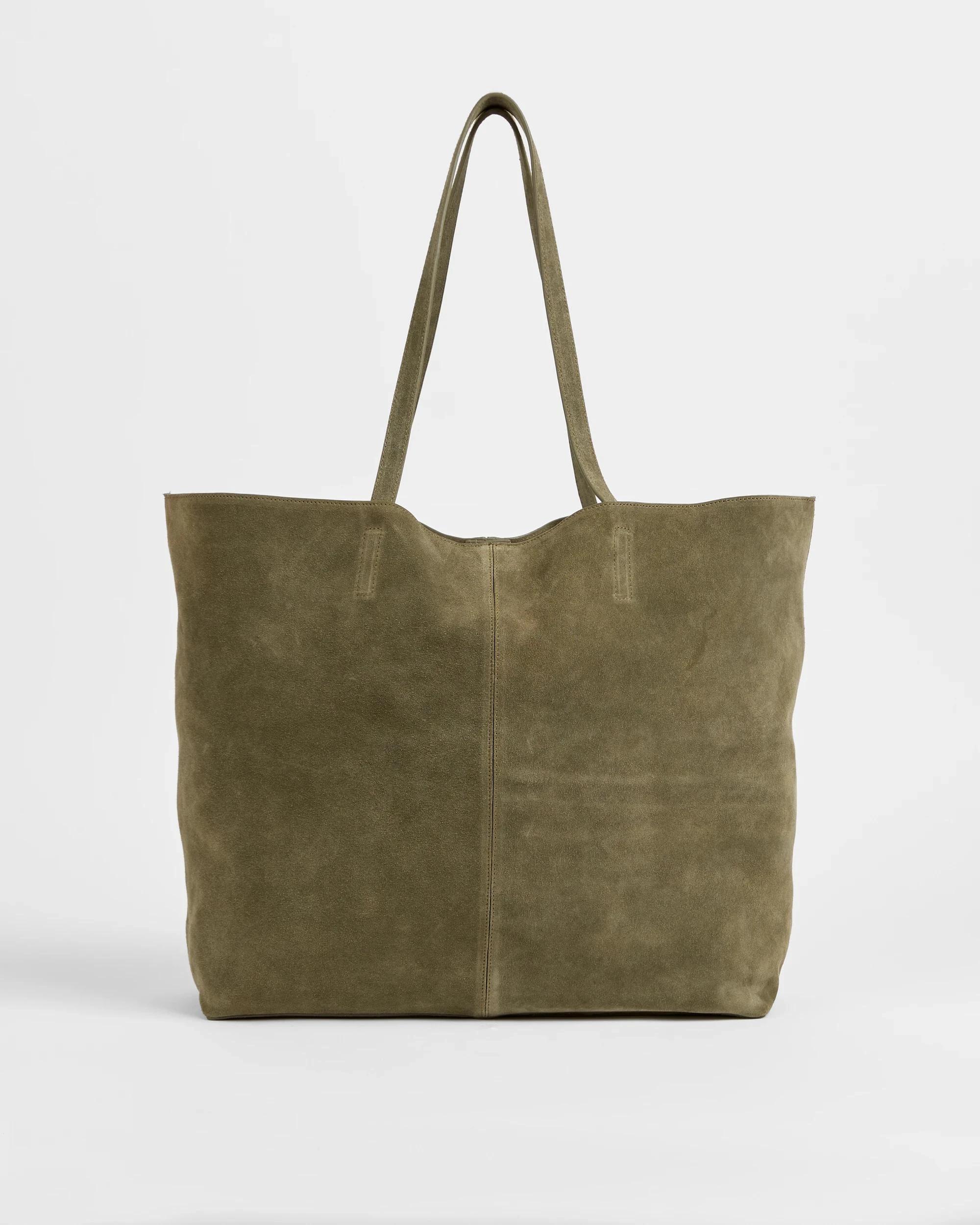 1 Target Premium Suede Leather Essential Tote Bag KHAKI, 1 of 2