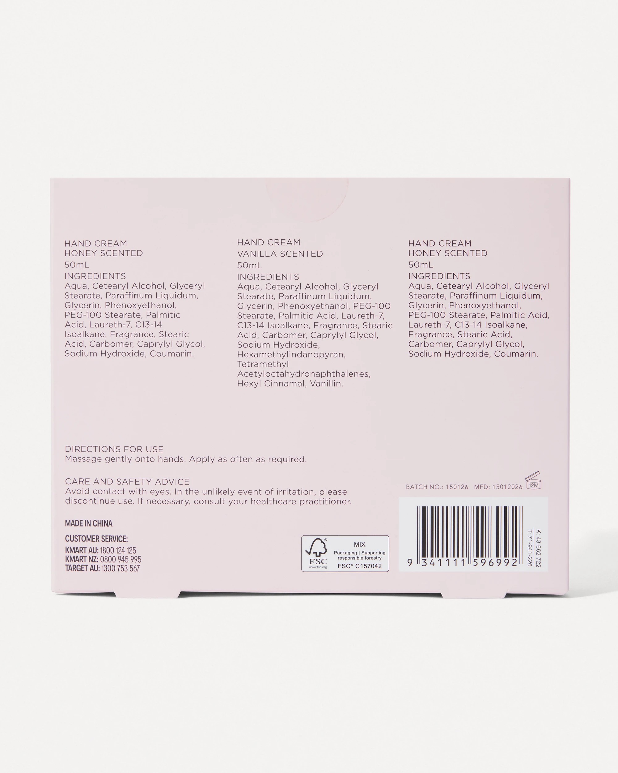 5 OXX Bodycare Hand Cream Trio - Honey and Vanilla Scented, 5 of 5