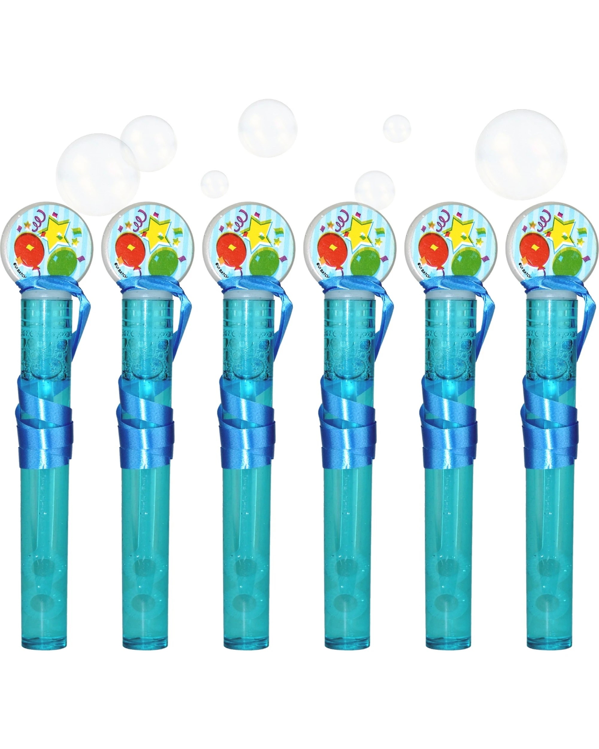 1 Meteor Mini Balloon Bubble Wands Pack of 6 - Blue, 1 of 1