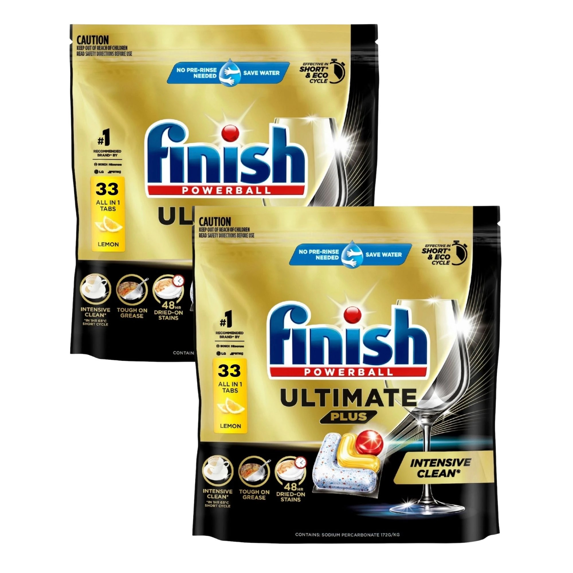 1 Finish Ultimate Plus Dishwasher Tablets Lemon 33'S  X2, 1 of 1