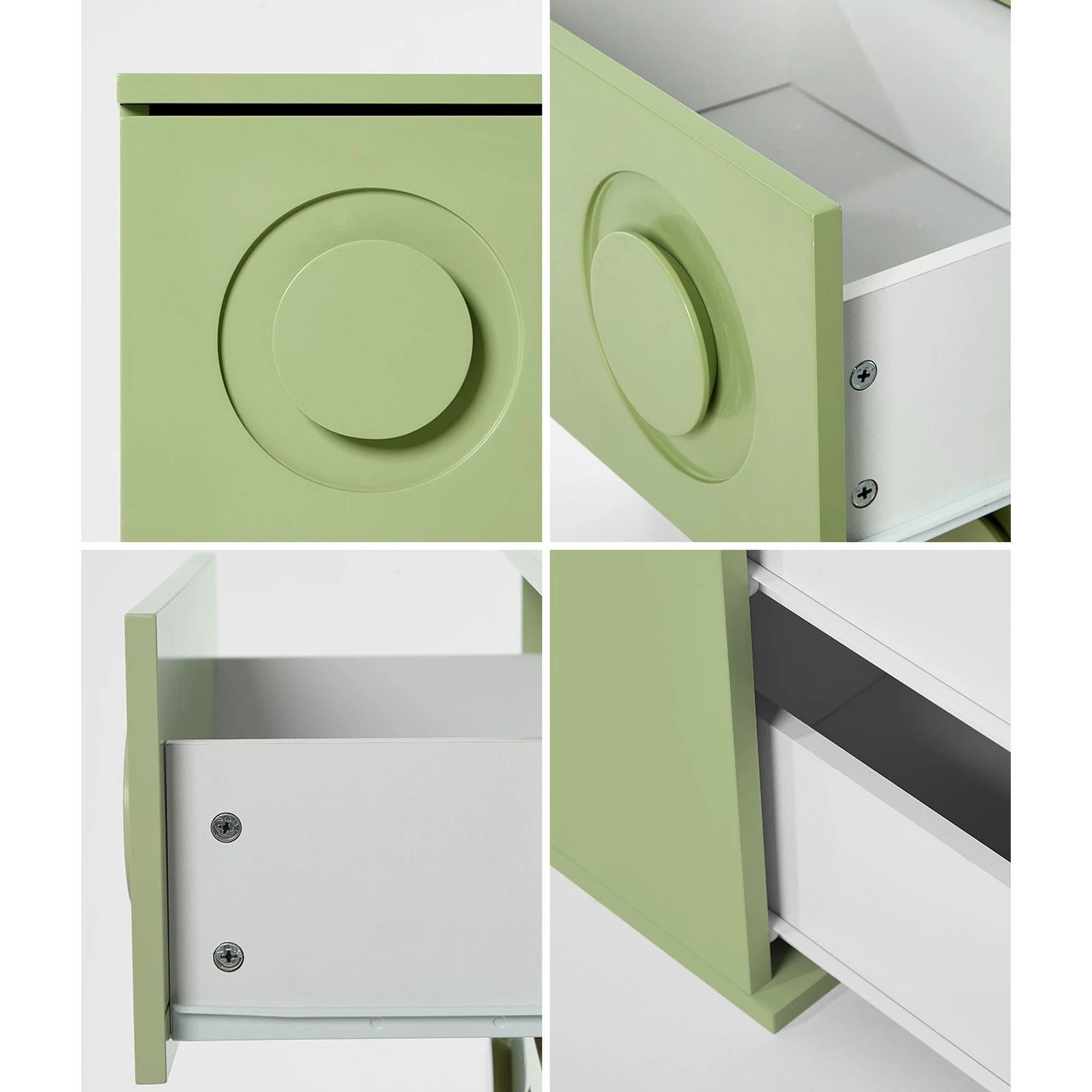 5 Oikiture 2x Bedside Table 2 Drawers Nightstand Side Storage Cabinet - Green, 5 of 9
