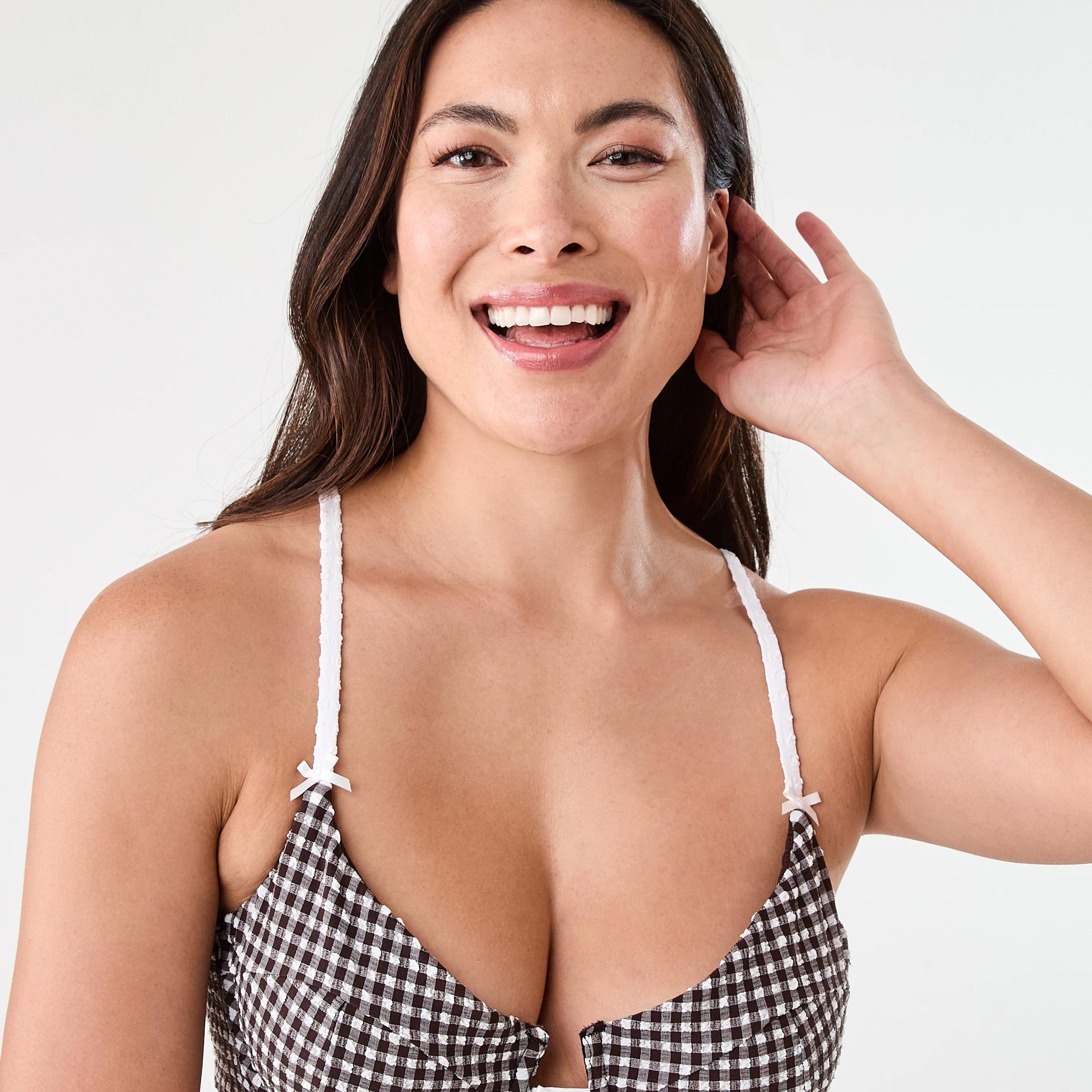 4 Gingham Underwire Bikini Top BROWN GINGHAM, 4 of 7