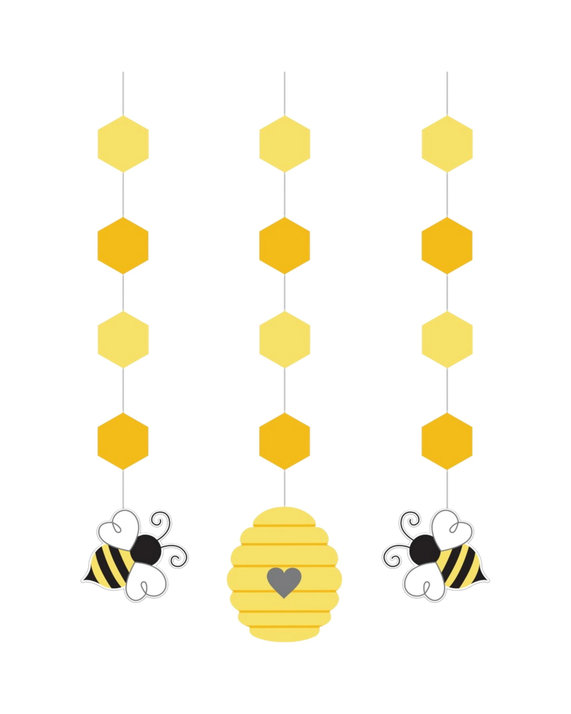 1 Creative Converting Bumblebee Hanging Decorations Pack of 3, 1 of 1