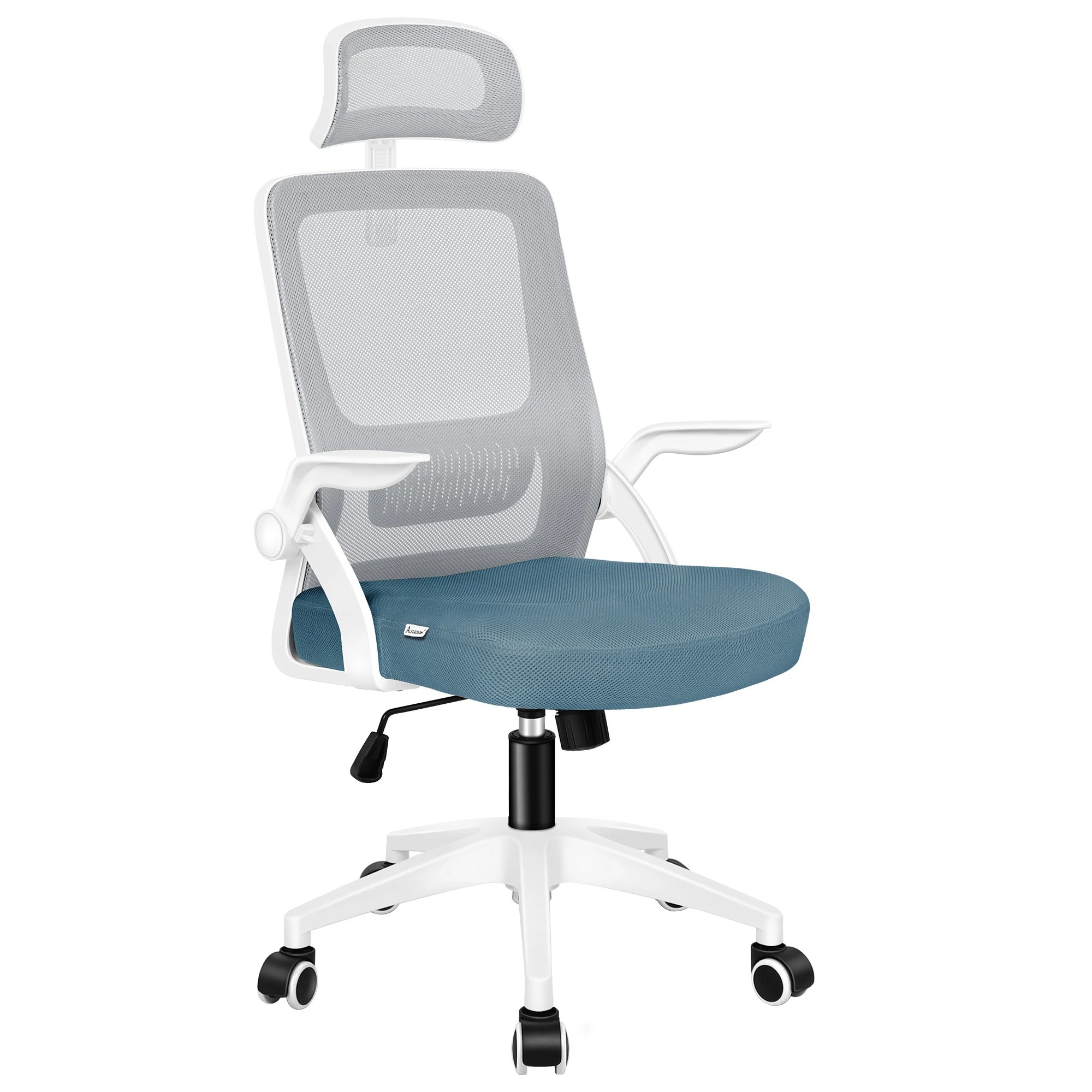 1 Alfordson Mesh Office Chair Executive Fabric Seat Tilt Gaming Computer - Blue Grey, 1 of 10