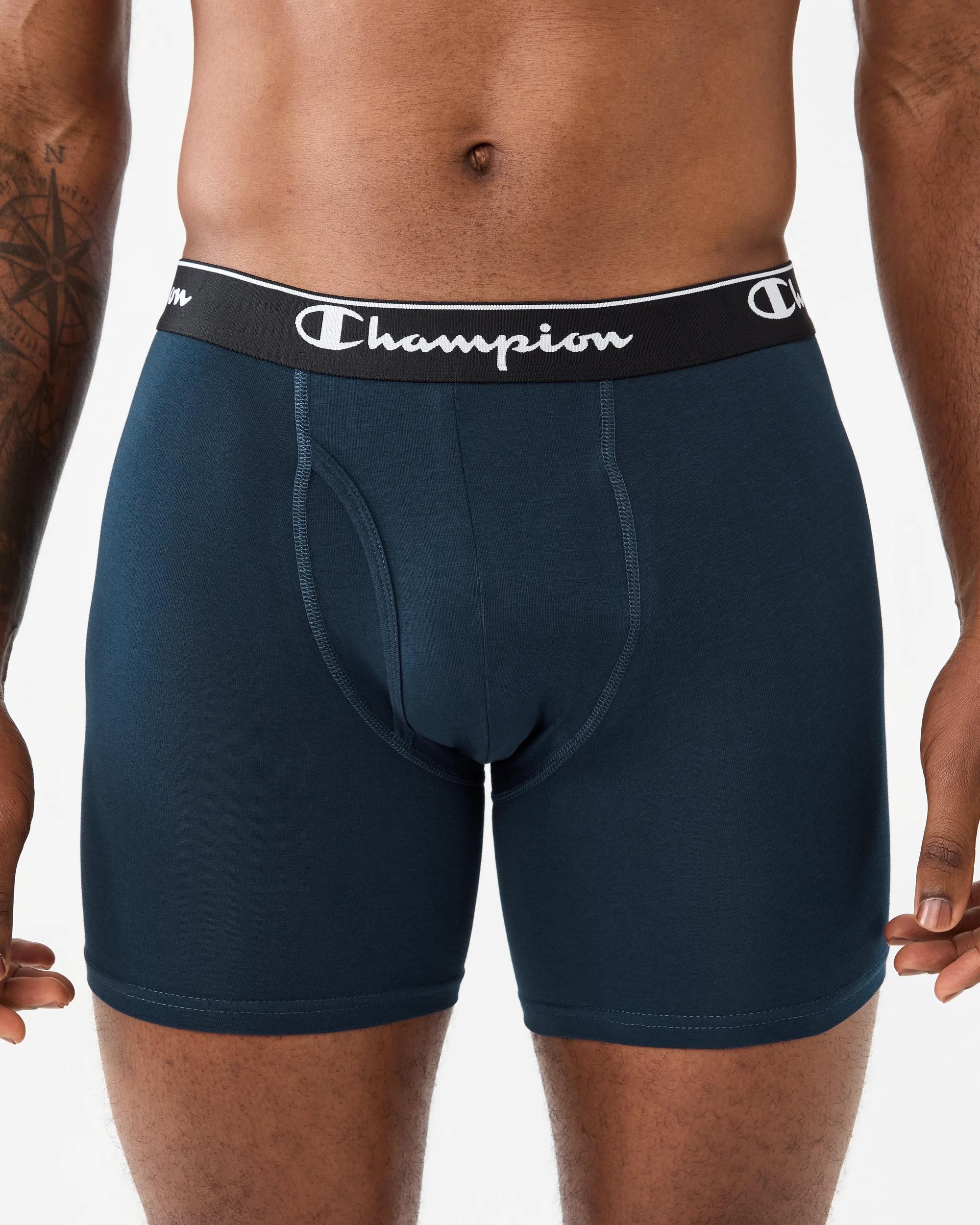 4 3 Pack Champion Mens Trunks Blkgreynvy, 4 of 7