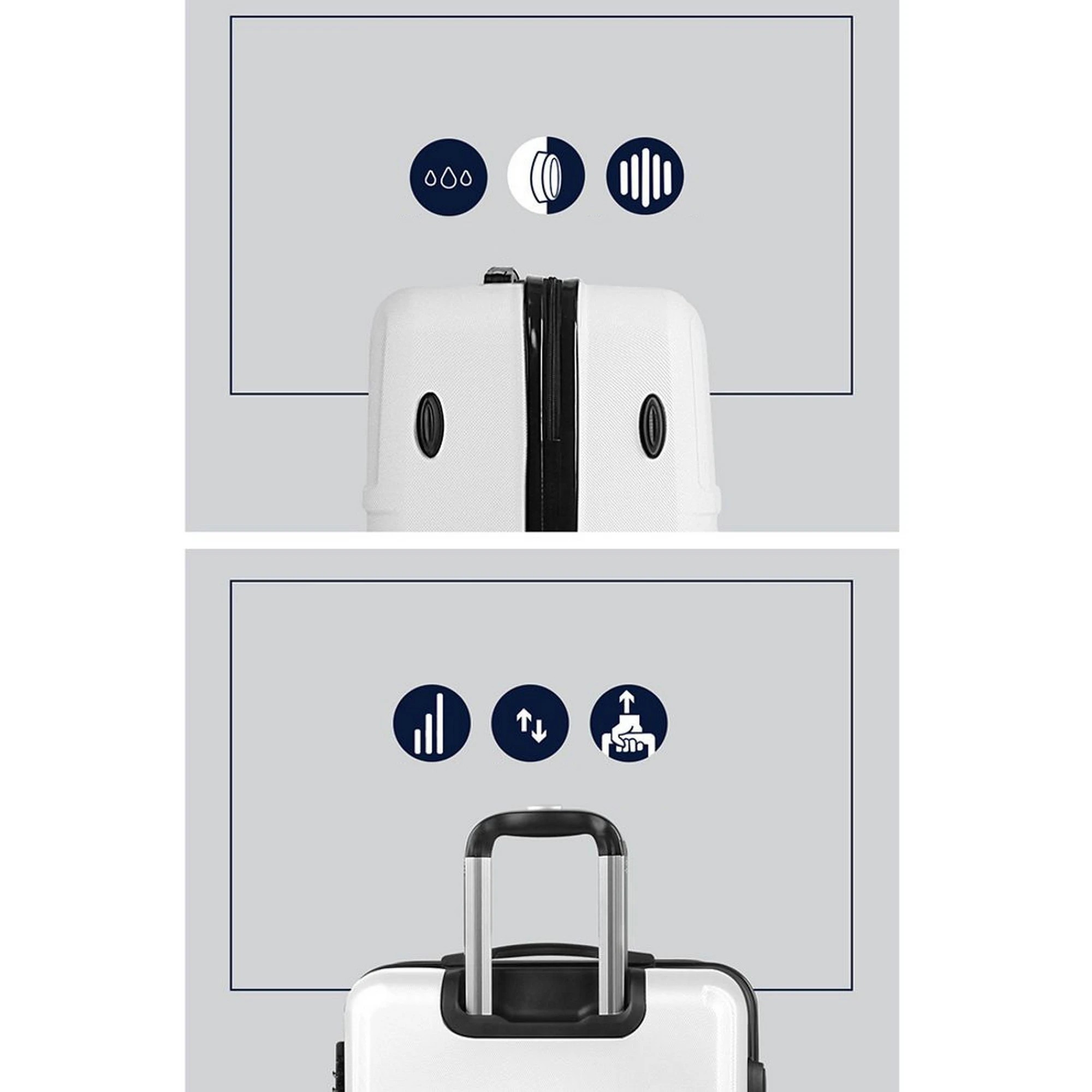 2 Wanderlite 2pc Luggage Trolley Set Suitcase Travel TSA Carry On Hard Case - White, 2 of 6