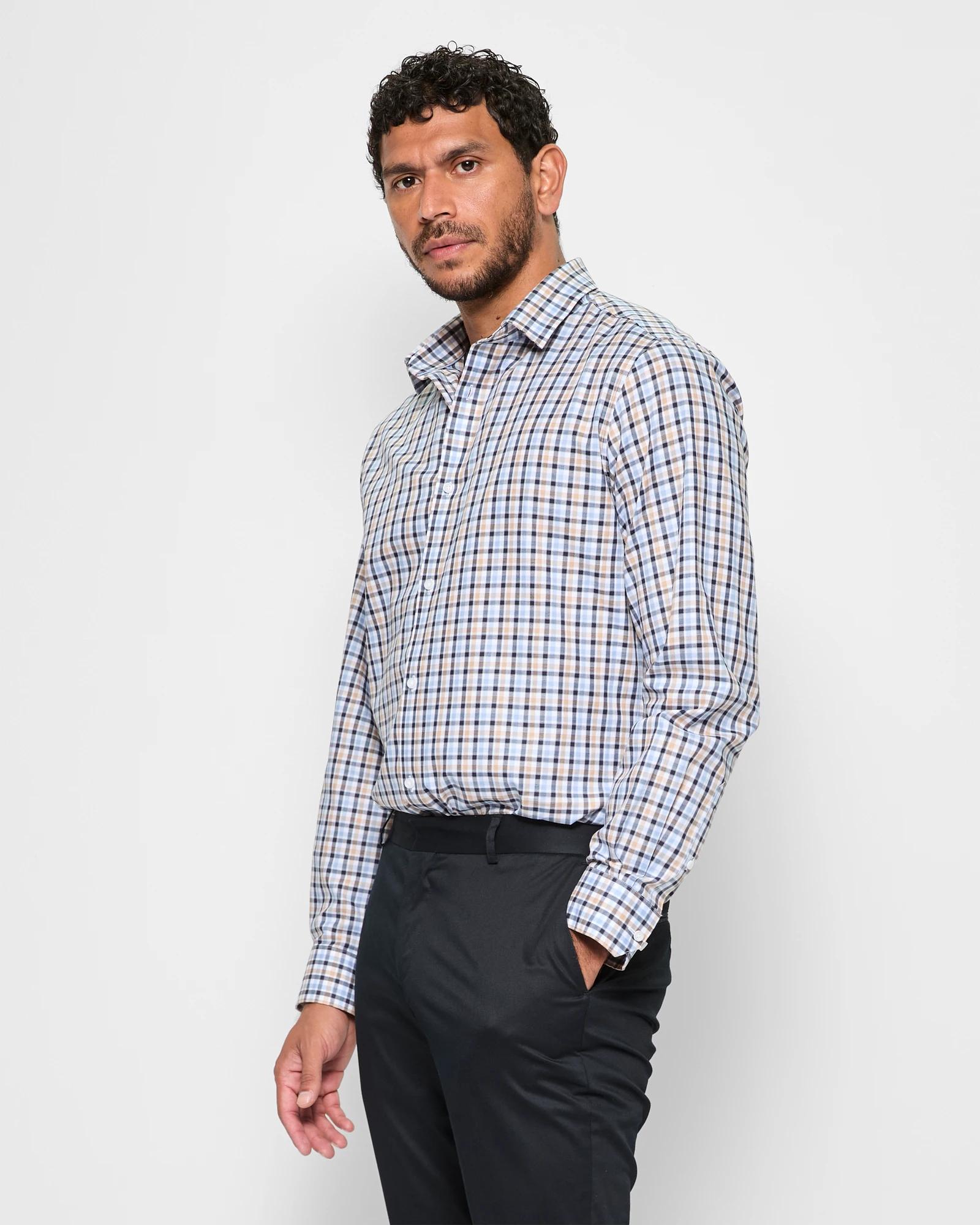 3 Long Sleeve Check Shirt - Preview BLUE MULTI CHECK, 3 of 5