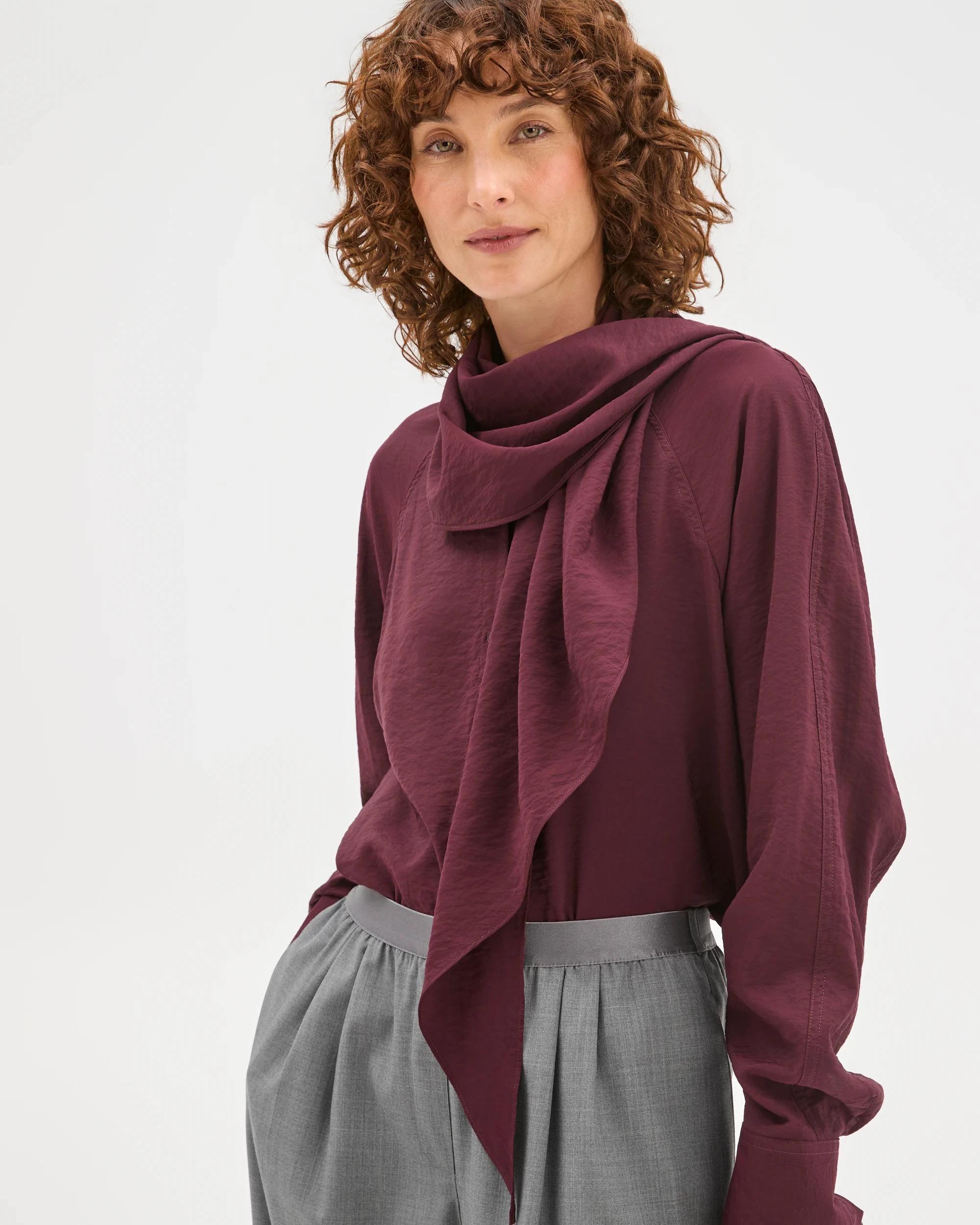 1 Preview Scarf Neck Blouse PINOT, 1 of 7