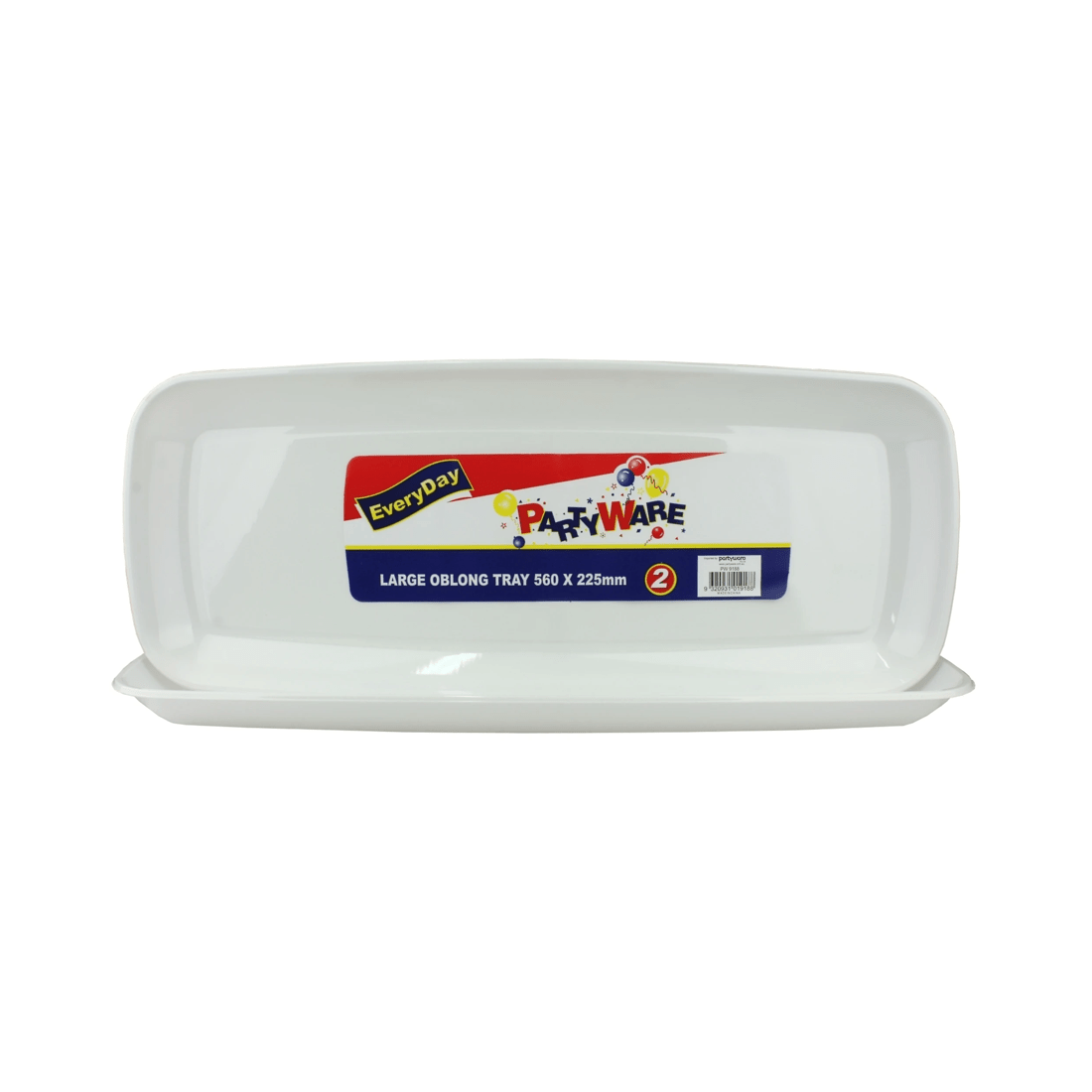 1 Partyware Large Oblong Plastic Serving Trays Pack of 2, 1 of 1
